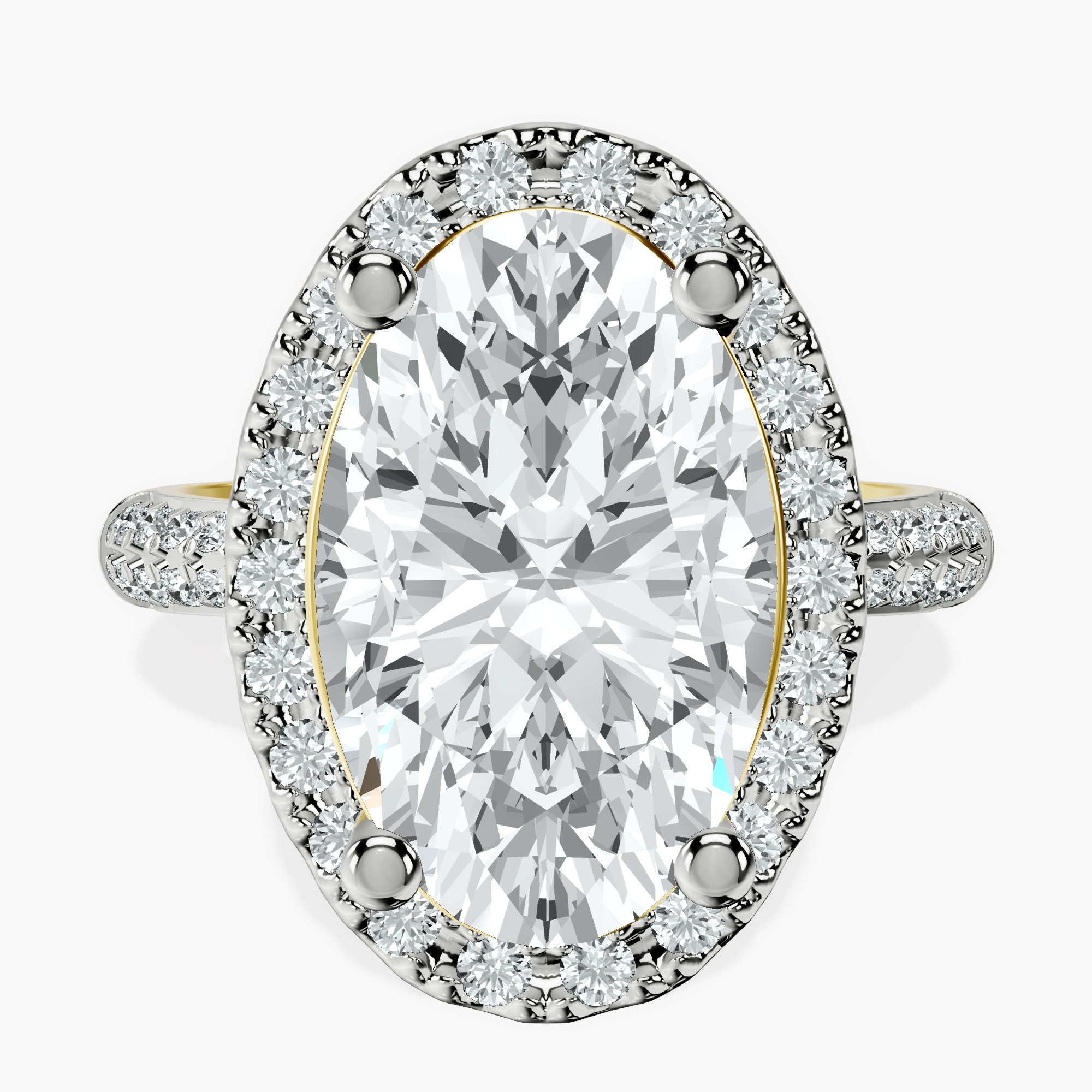 14kt Yellow Gold Kathrine Halo Lab Diamond Ring front image