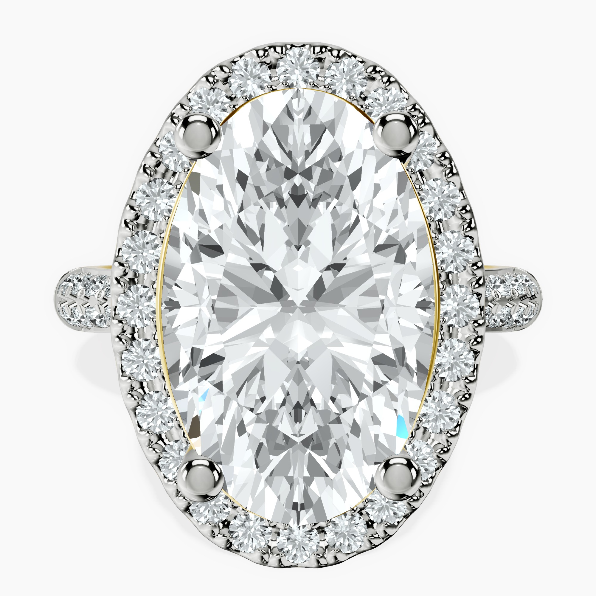 10kt Yellow Gold Kathrine Halo Lab Diamond Ring front image