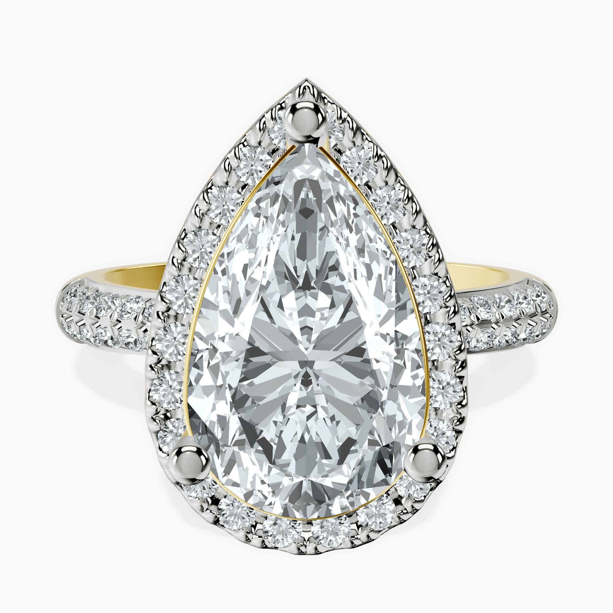 18kt Yellow Gold Kathrine Halo Lab Diamond Ring front image