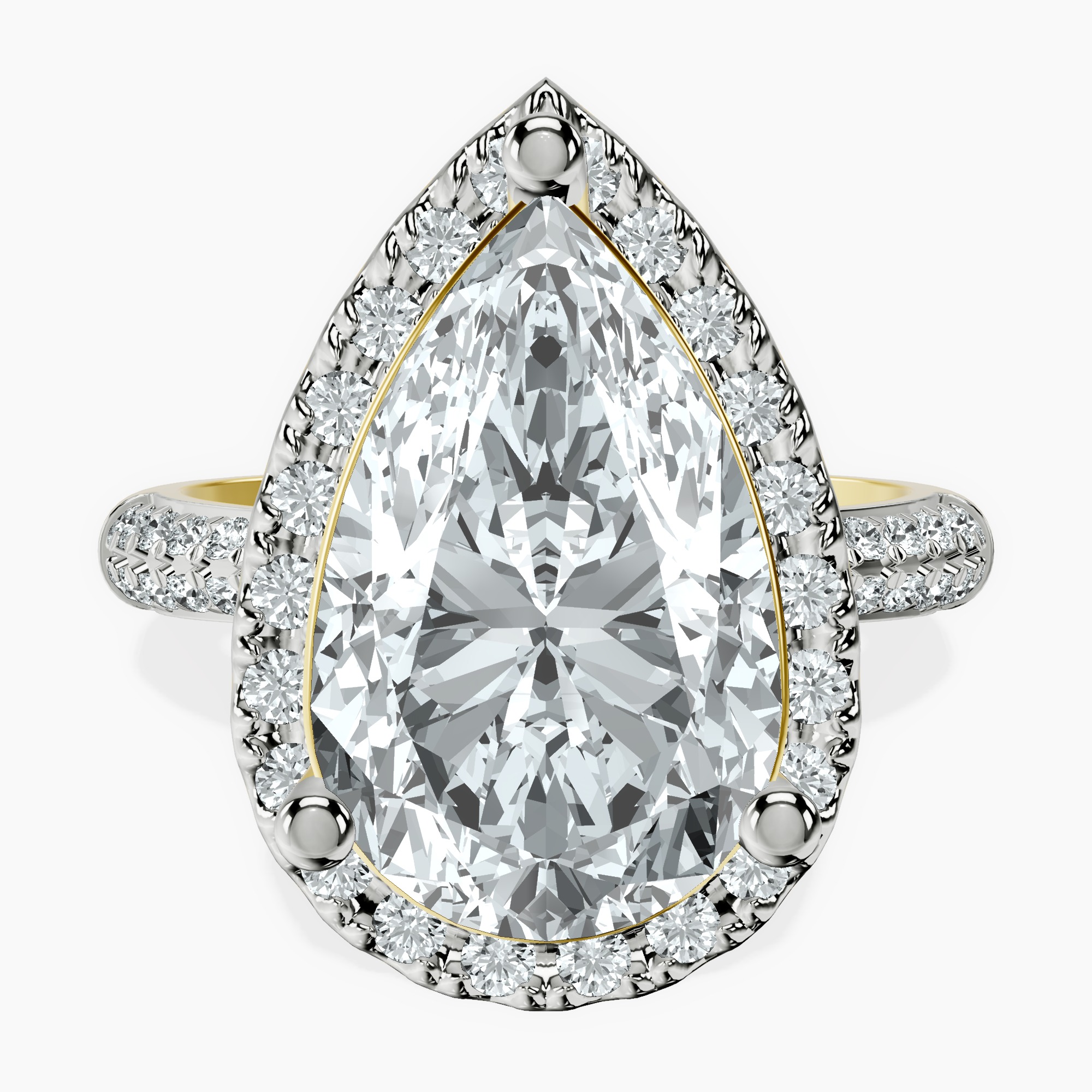 18kt Yellow Gold Kathrine Halo Lab Diamond Ring front image