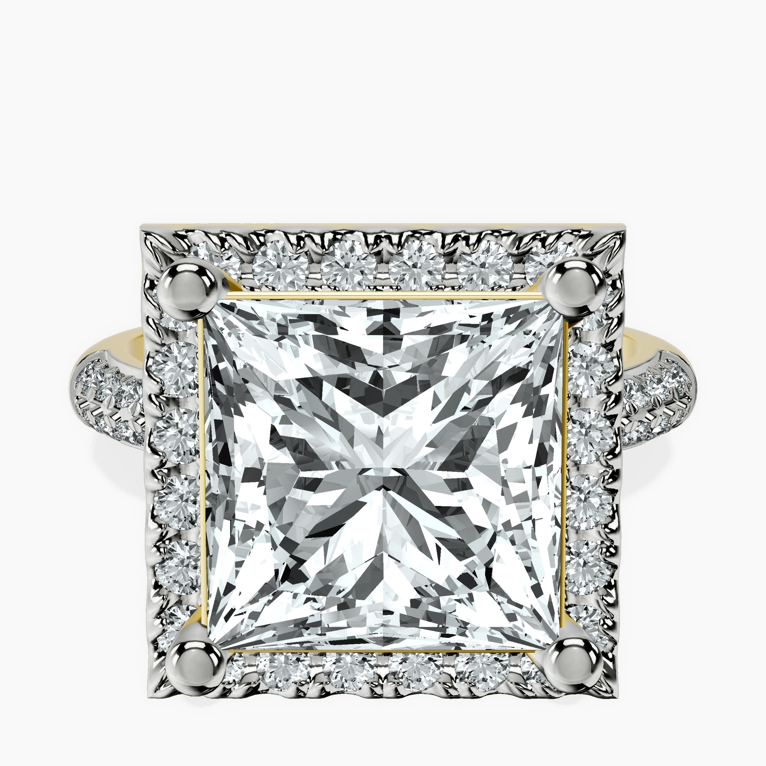 18kt Yellow Gold Kathrine Halo Lab Diamond Ring front image