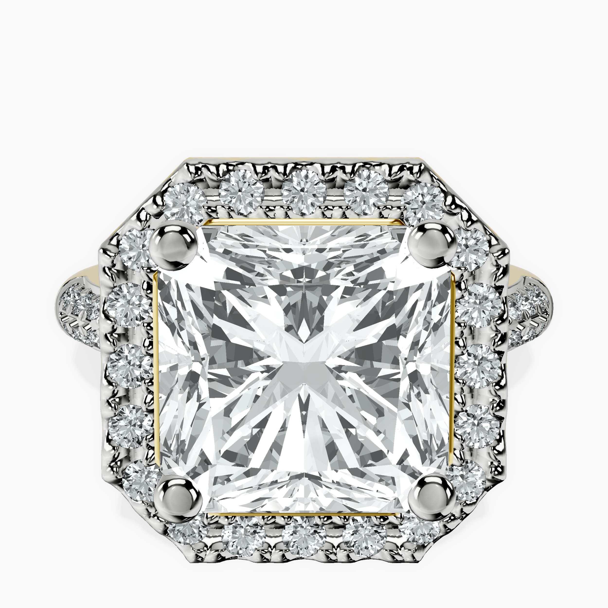 18kt Yellow Gold Kathrine Halo Lab Diamond Ring front image