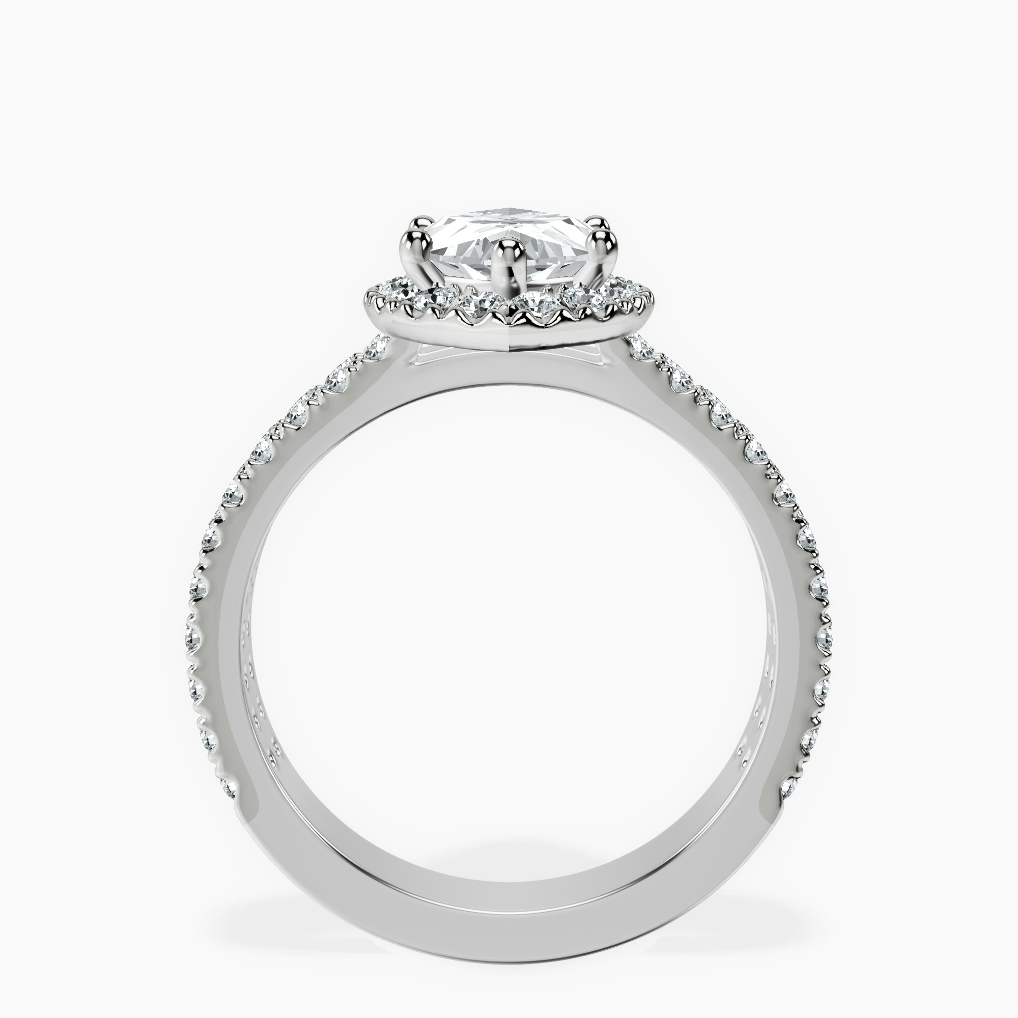 2.73 ct. marquise Luna Halo Ring in 10kt white gold side right image one
