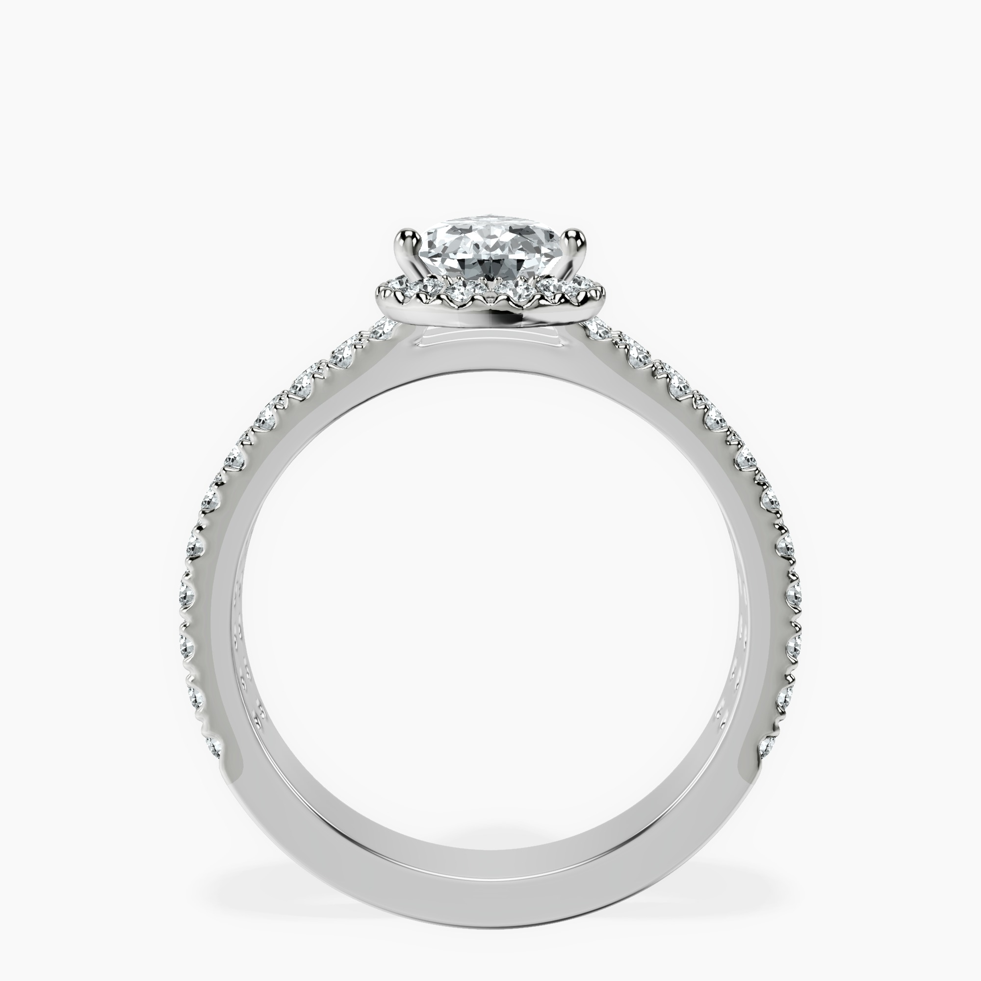 1.34 ct. pear Luna Halo Ring in 10kt white gold side right image one