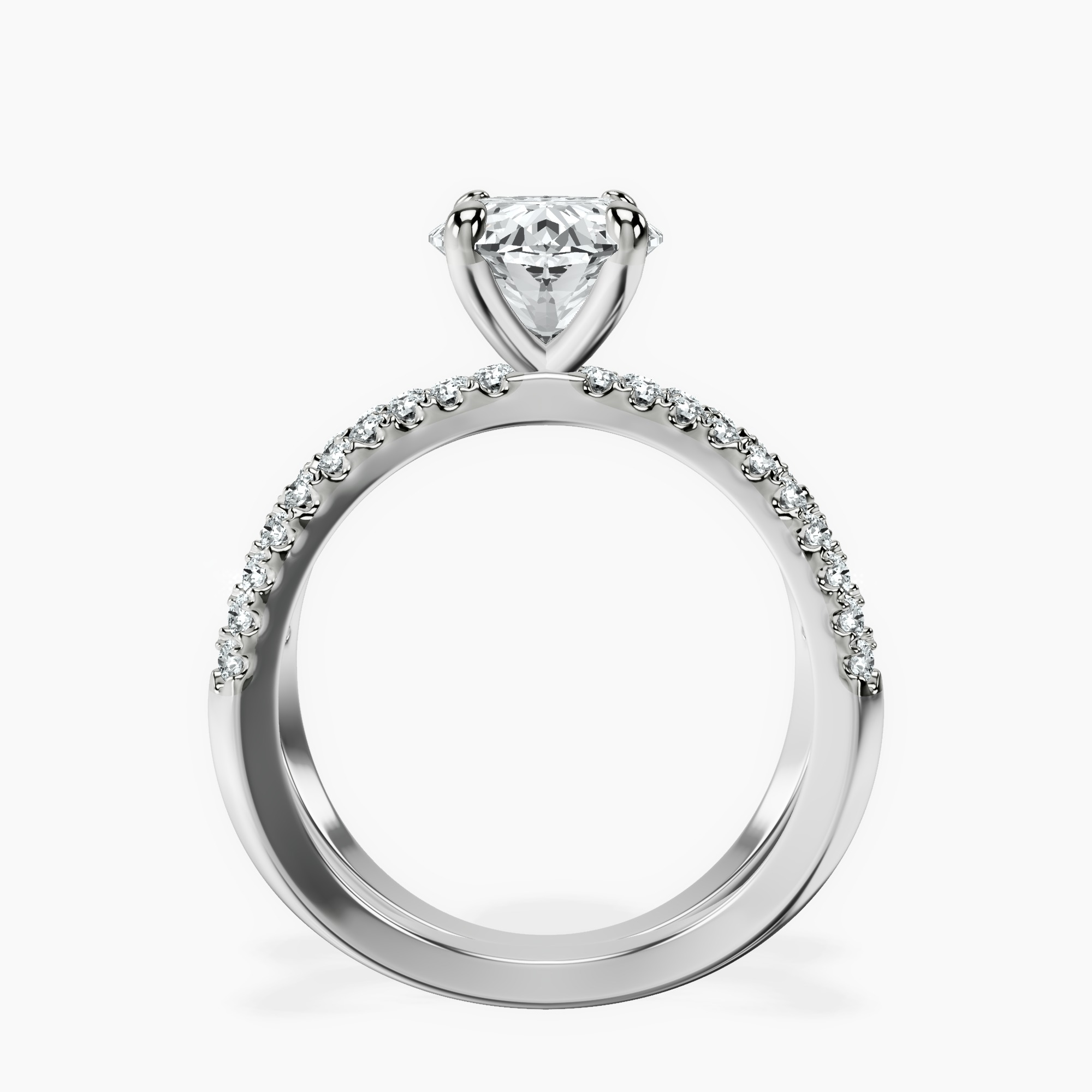 2.40 ct. oval Dakota Criss Cross Ring in 10kt white gold side right image one