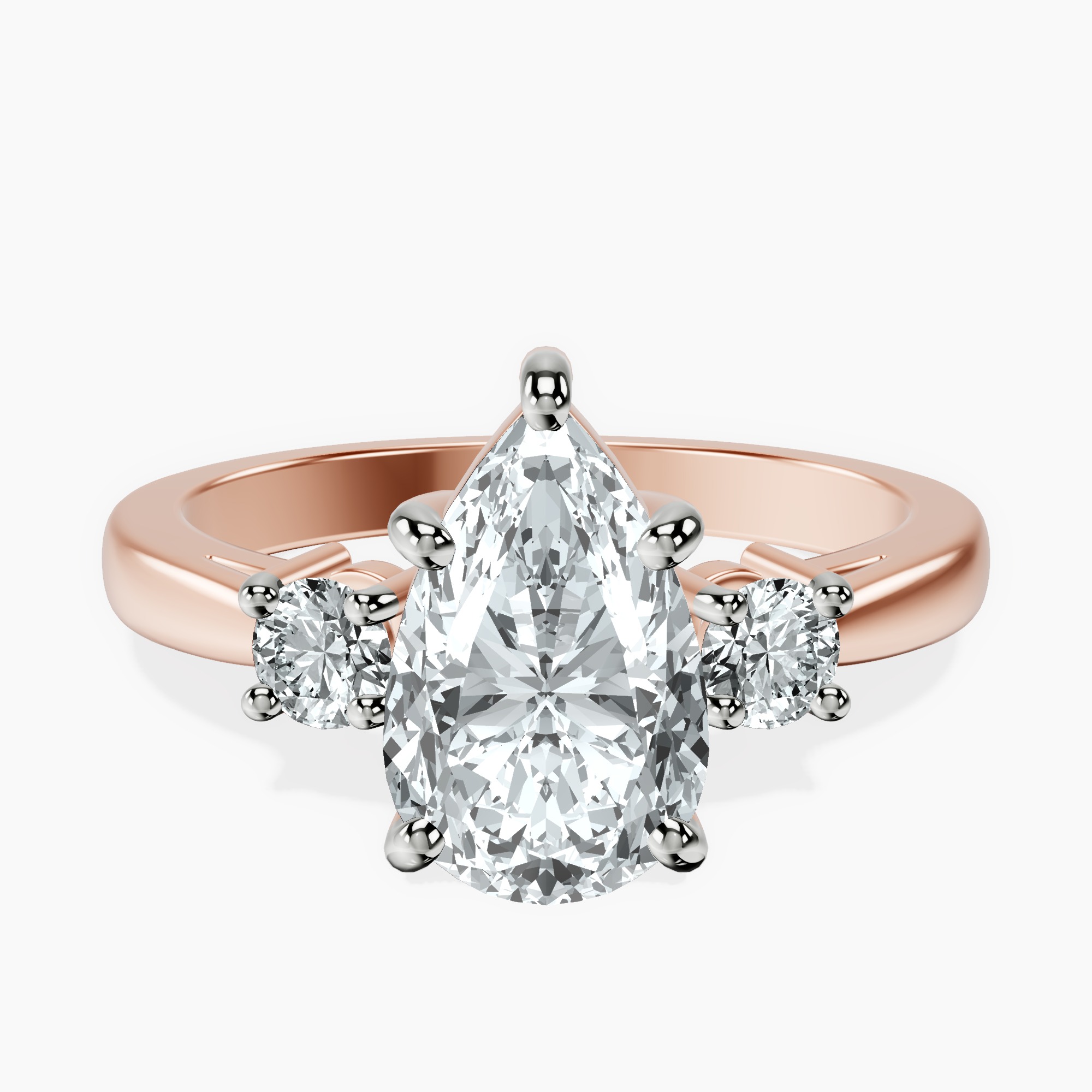 2.59 ct. pear Meghan Markle Engagement Ring in 14kt rose gold rtr top