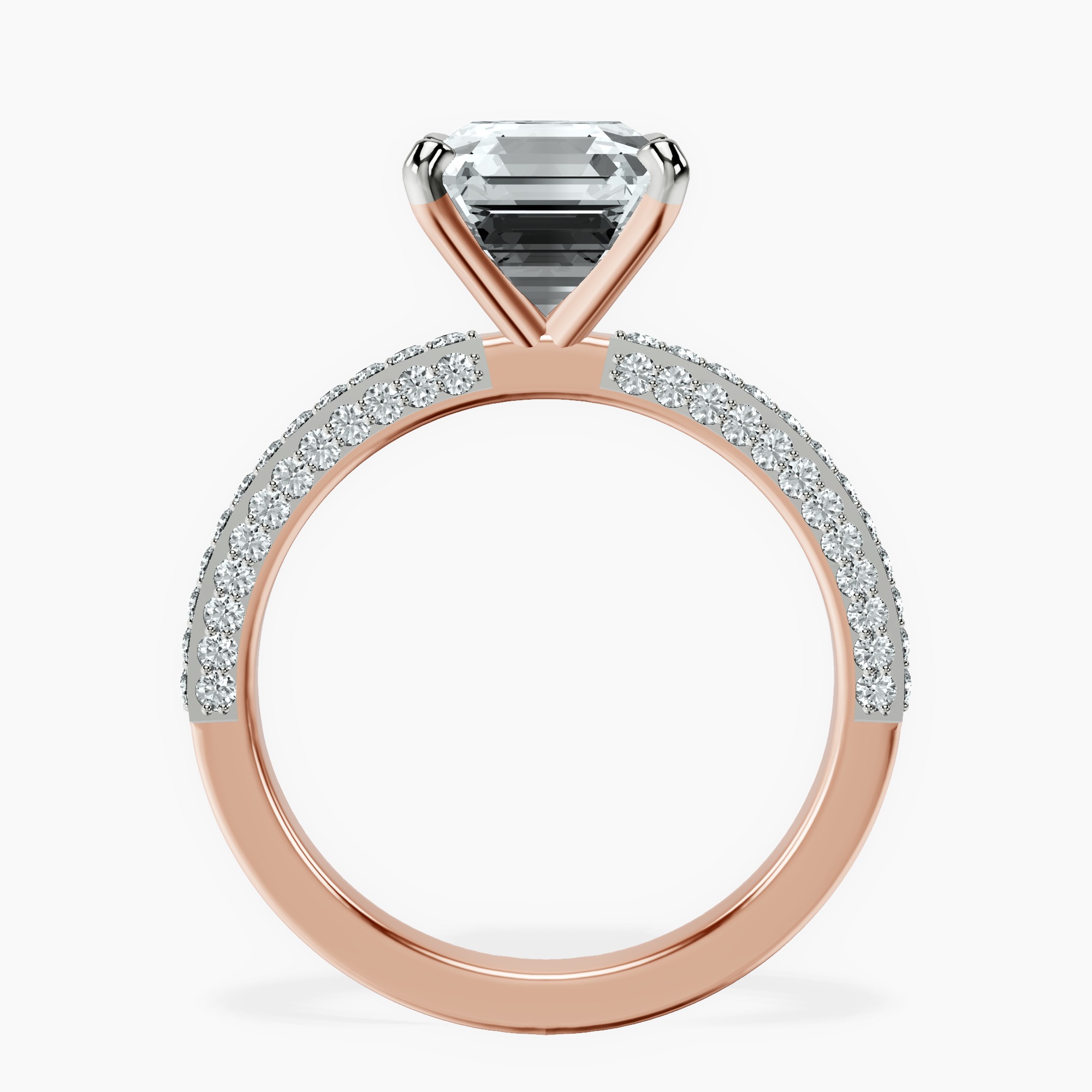 14kt Rose Gold Grace Micro pavé Eternity Lab Diamond Ring side right image one