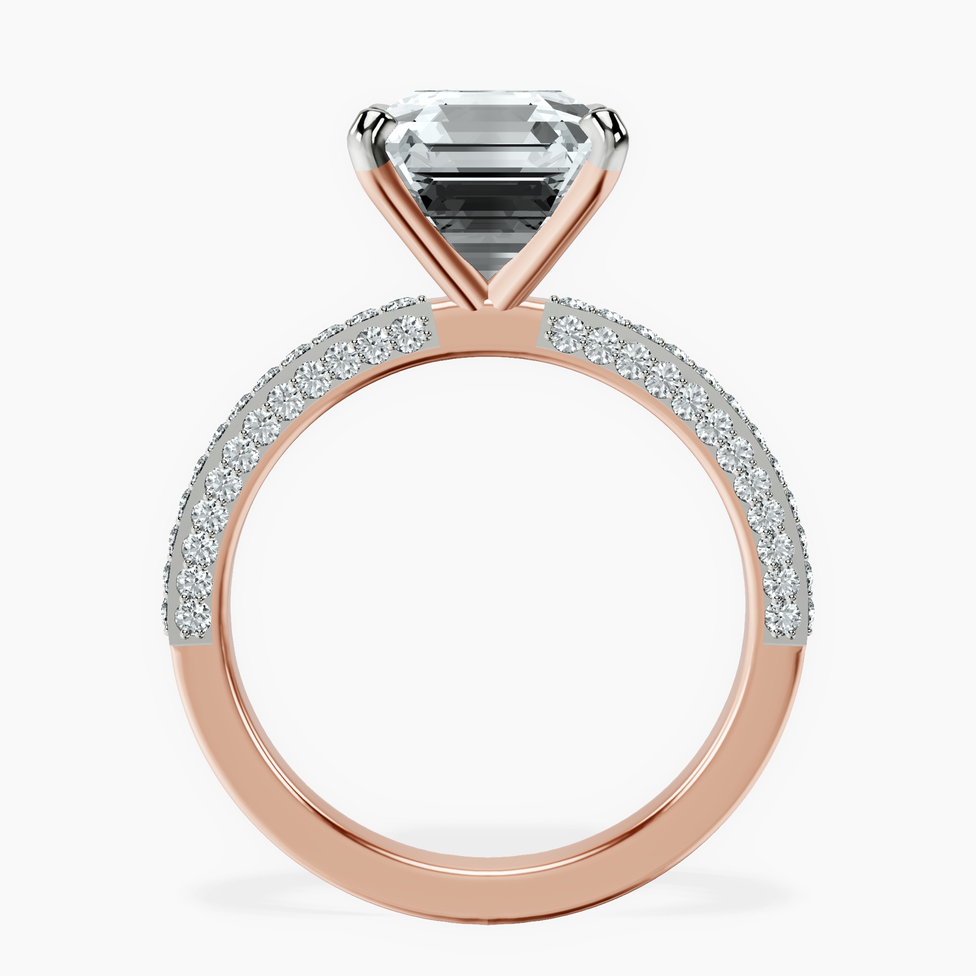 14kt Rose Gold Grace Micro pavé Eternity Lab Diamond Ring side right image one