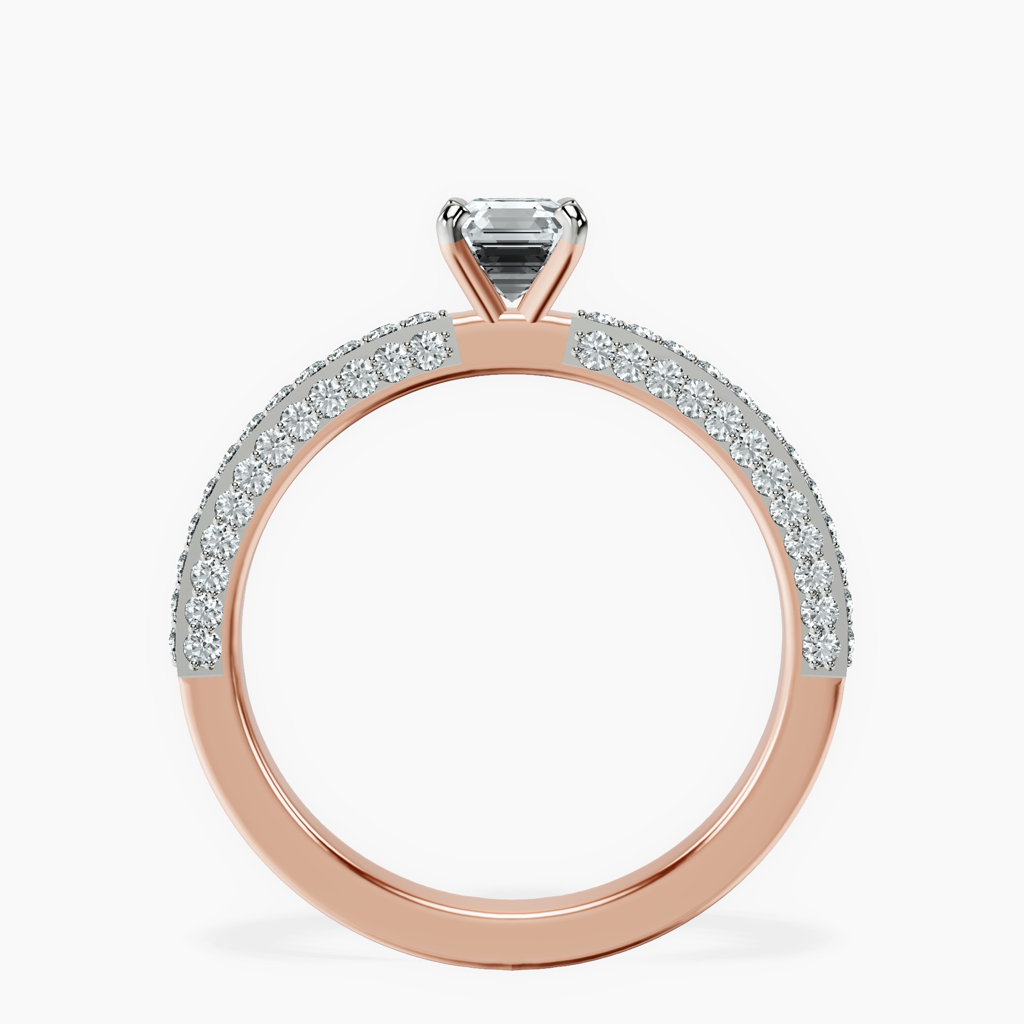 18kt Rose Gold Grace Micro pavé Eternity Lab Diamond Ring side right image one