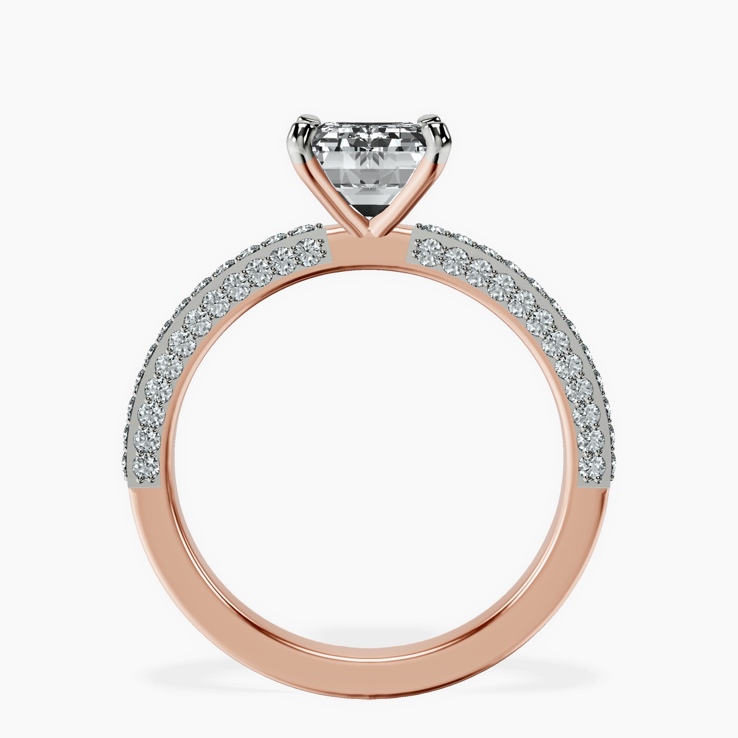 14kt Rose Gold Grace Micro pavé Eternity Lab Diamond Ring side right image one