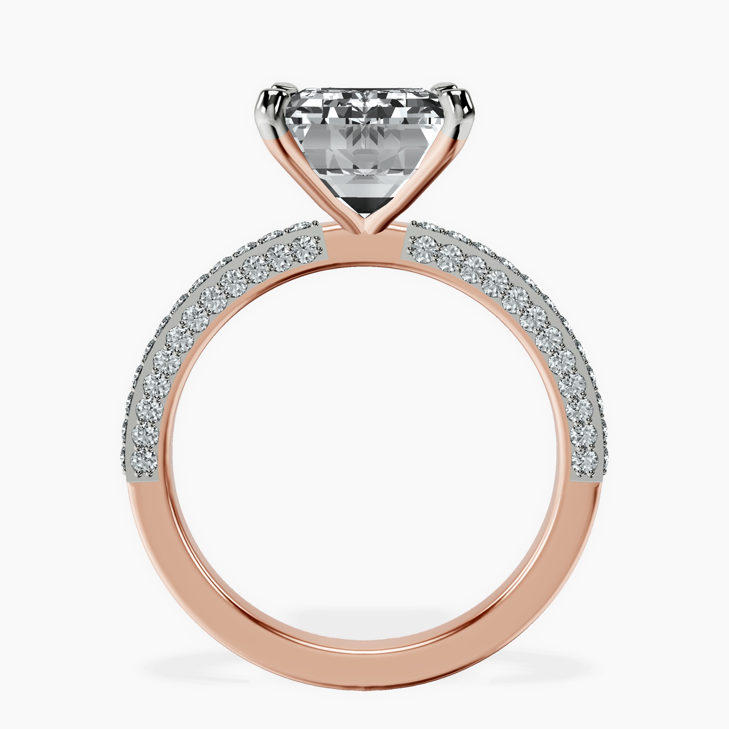 10kt Rose Gold Grace Micro pavé Eternity Lab Diamond Ring side right image one