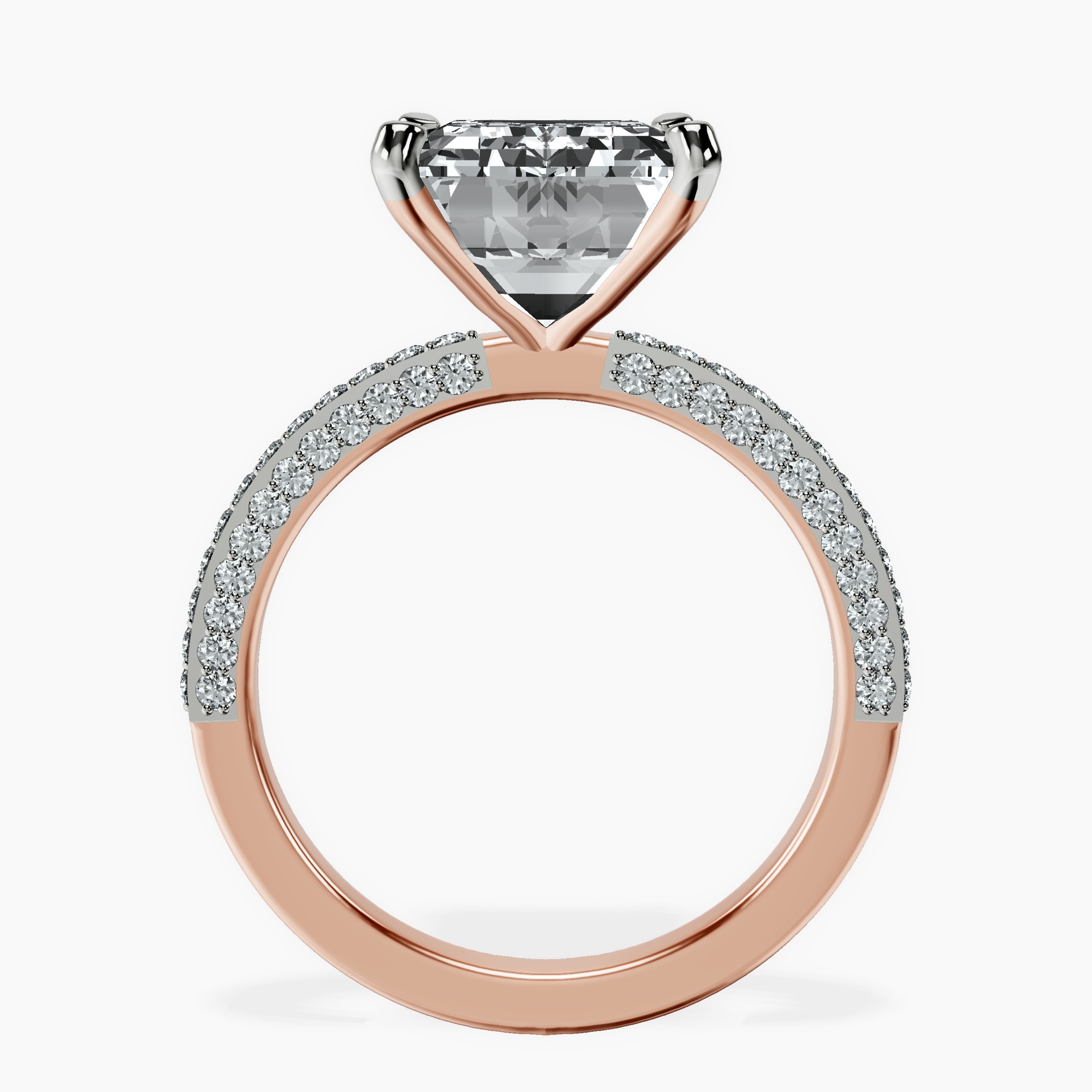 18kt Rose Gold Grace Micro pavé Eternity Lab Diamond Ring side right image one