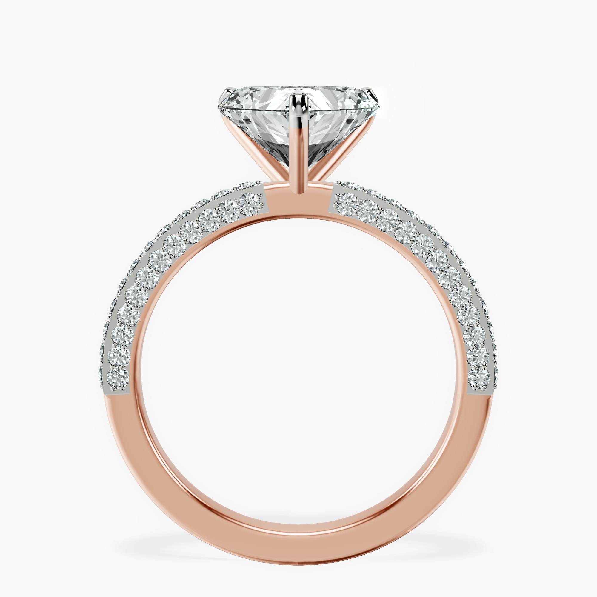 18kt Rose Gold Grace Micro pavé Eternity Lab Diamond Ring side right image one