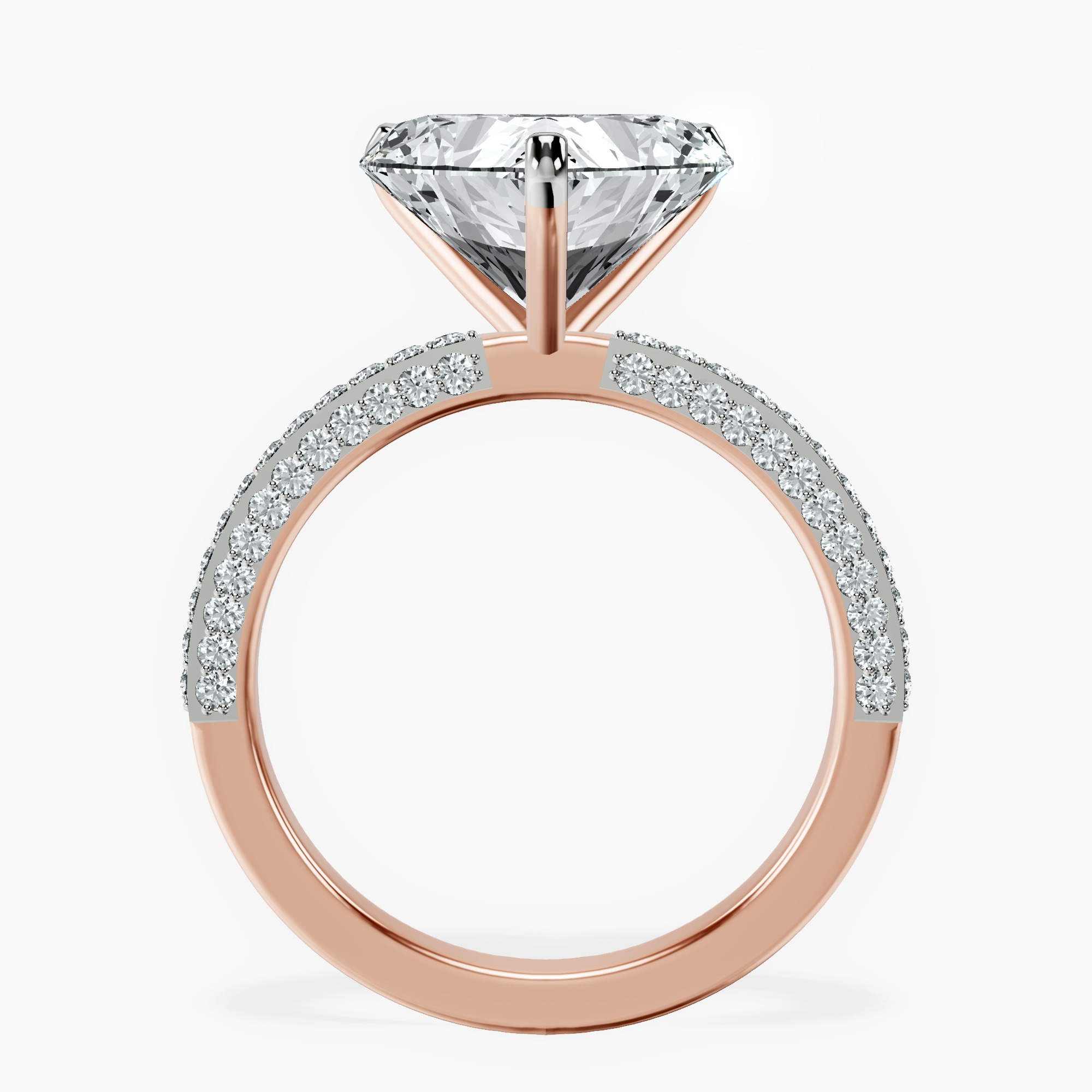 18kt Rose Gold Grace Micro pavé Eternity Lab Diamond Ring side right image one