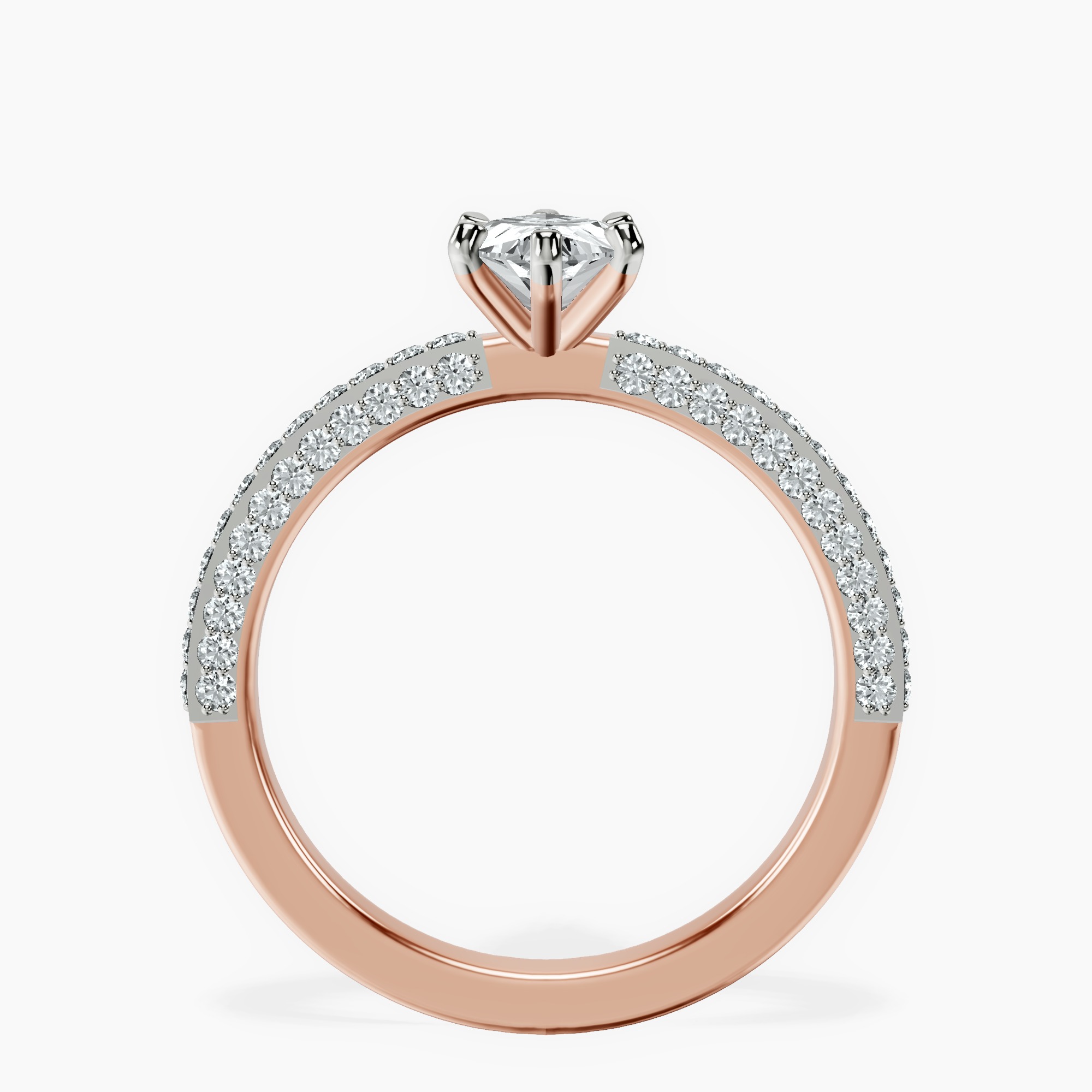 18kt Rose Gold Grace Micro pavé Eternity Lab Diamond Ring side right image one
