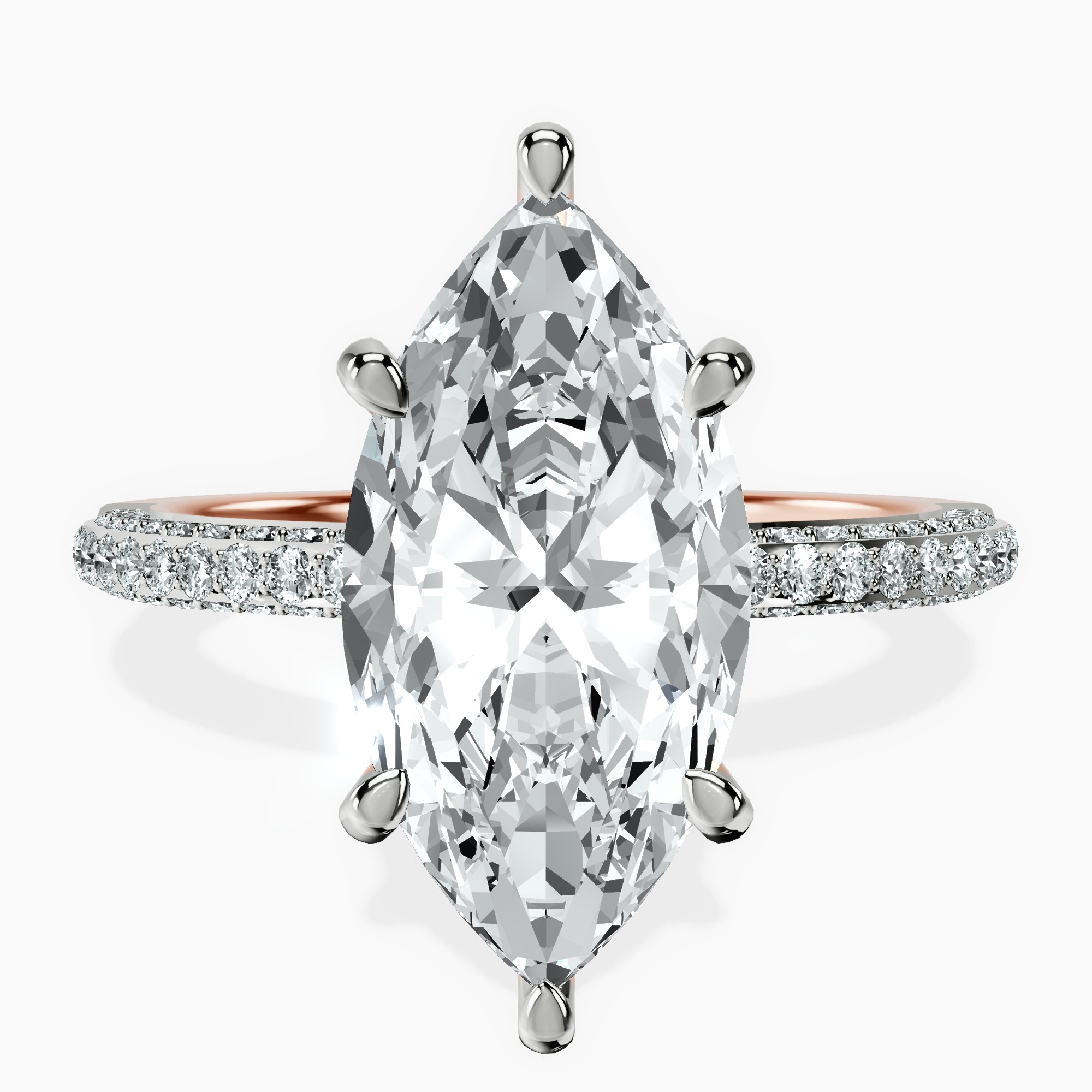 14kt Rose Gold Grace Micro pavé Eternity Lab Diamond Ring front image