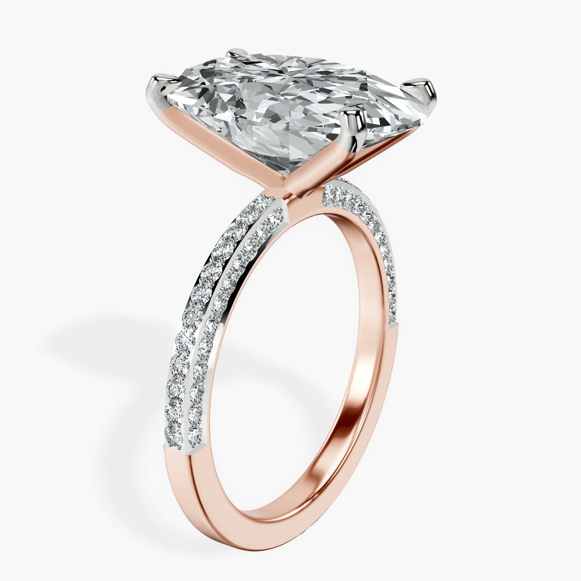 18kt Rose Gold Grace Micro pavé Eternity Lab Diamond Ring standing product image one