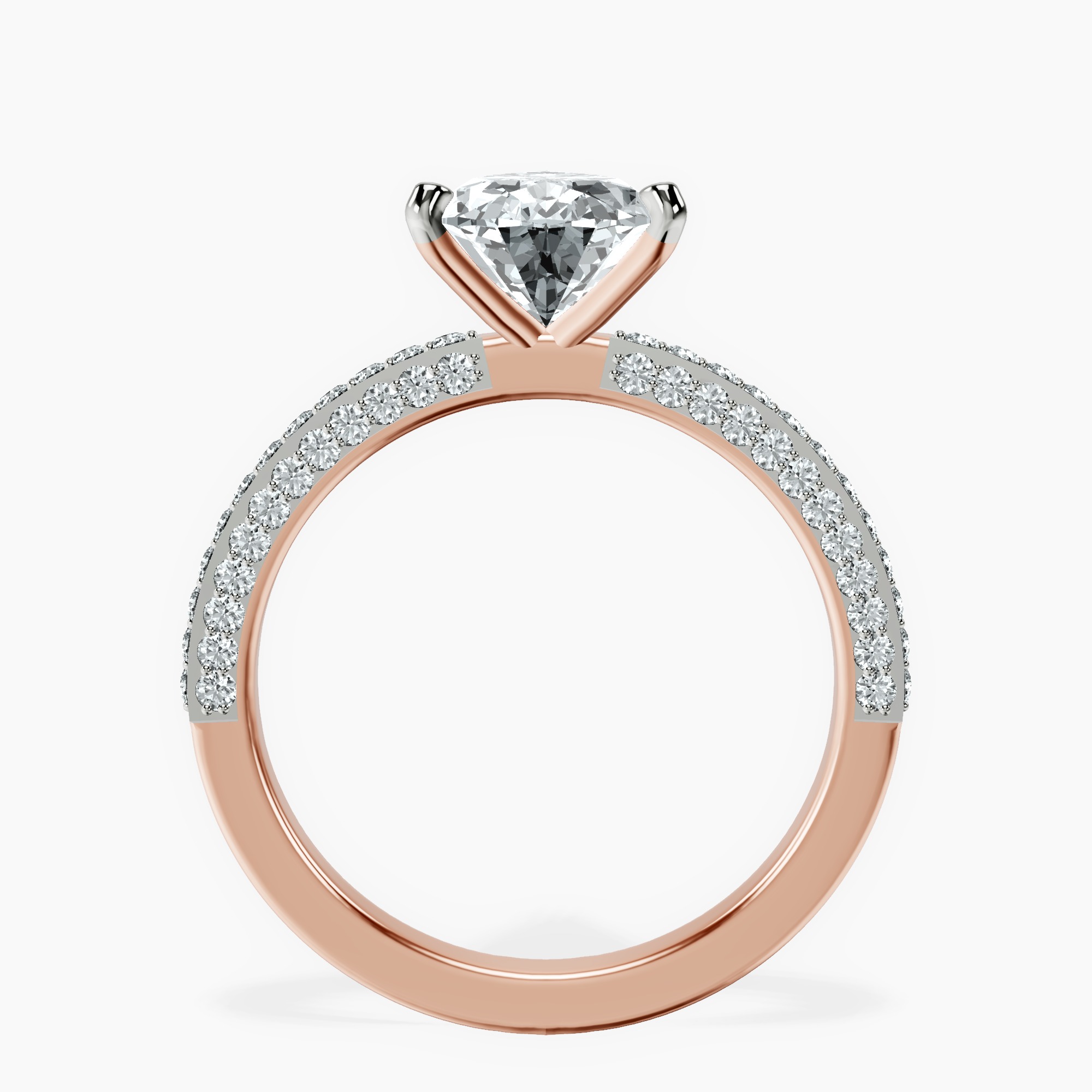 2.96 ct. pear Grace pavé Eternity Ring in 10kt rose gold side right image one