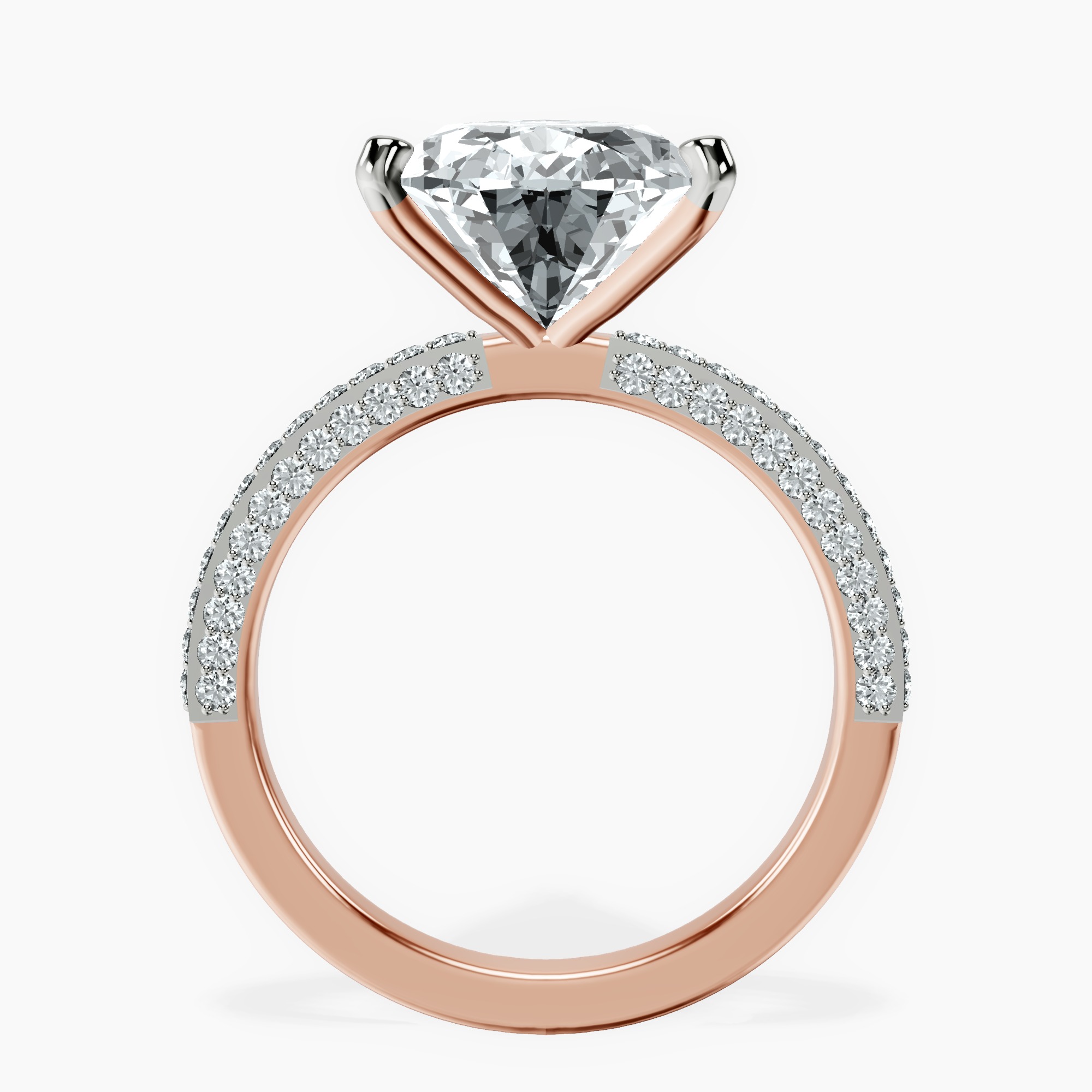 18kt Rose Gold Grace Micro pavé Eternity Lab Diamond Ring side right image one