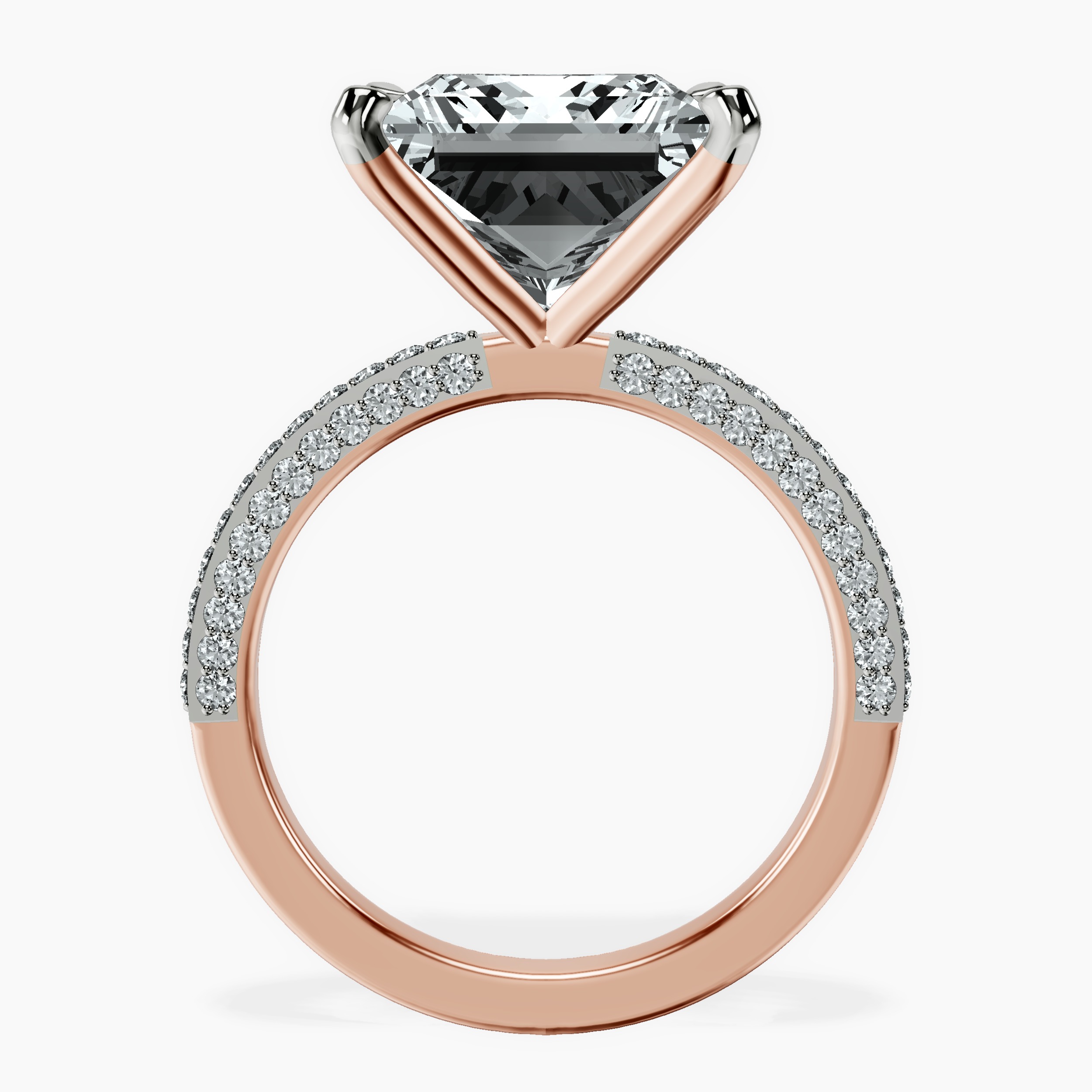 18kt Rose Gold Grace Micro pavé Eternity Lab Diamond Ring side right image one