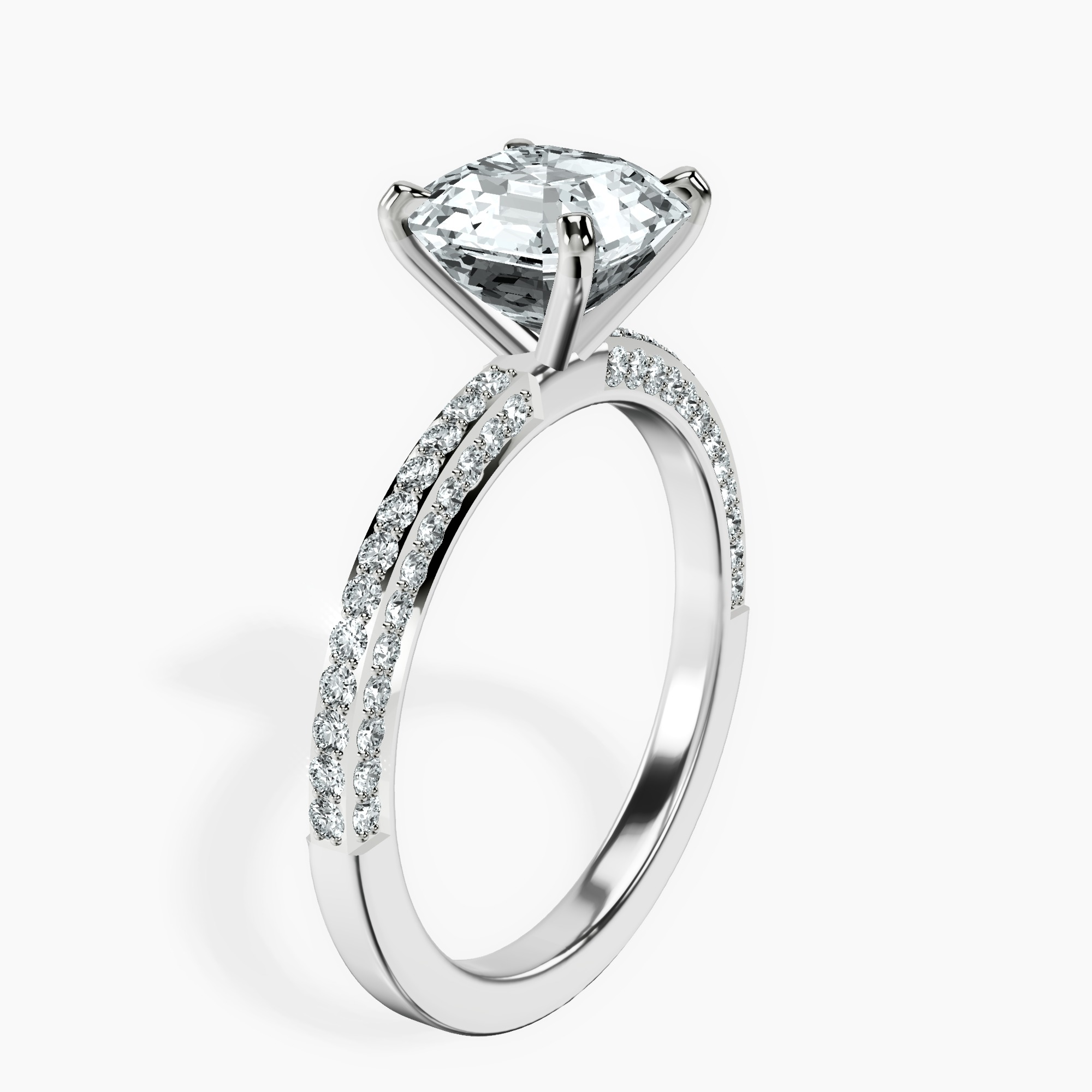 Platinum Grace Micro pavé Eternity Lab Diamond Ring standing product image one