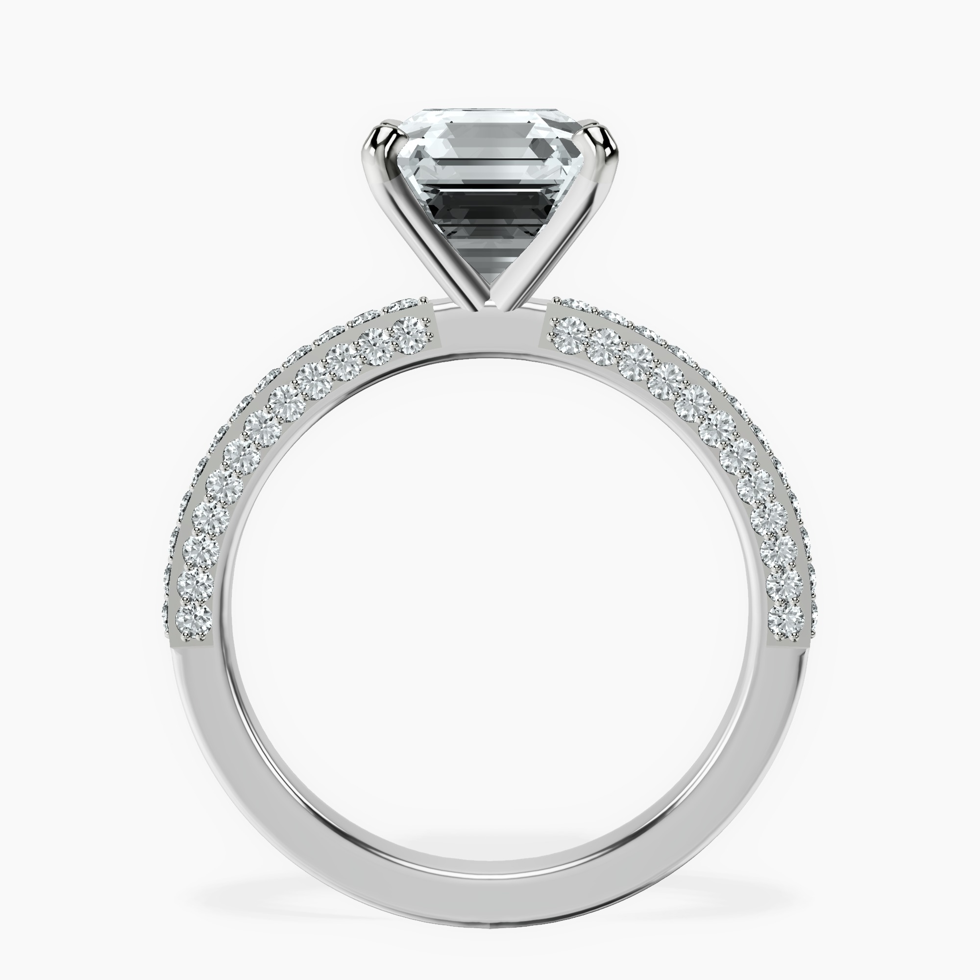 Platinum Grace Micro pavé Eternity Lab Diamond Ring side right image one