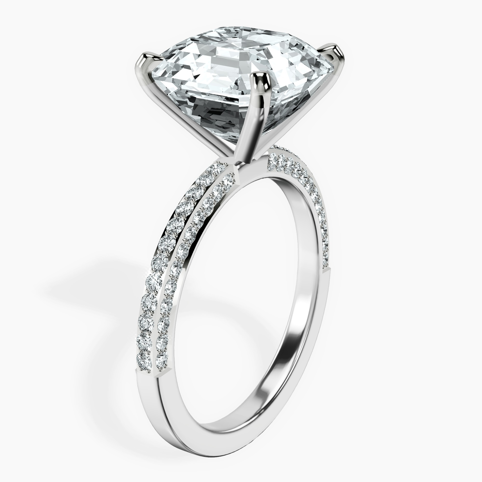 Platinum Grace Micro pavé Eternity Lab Diamond Ring standing product image one