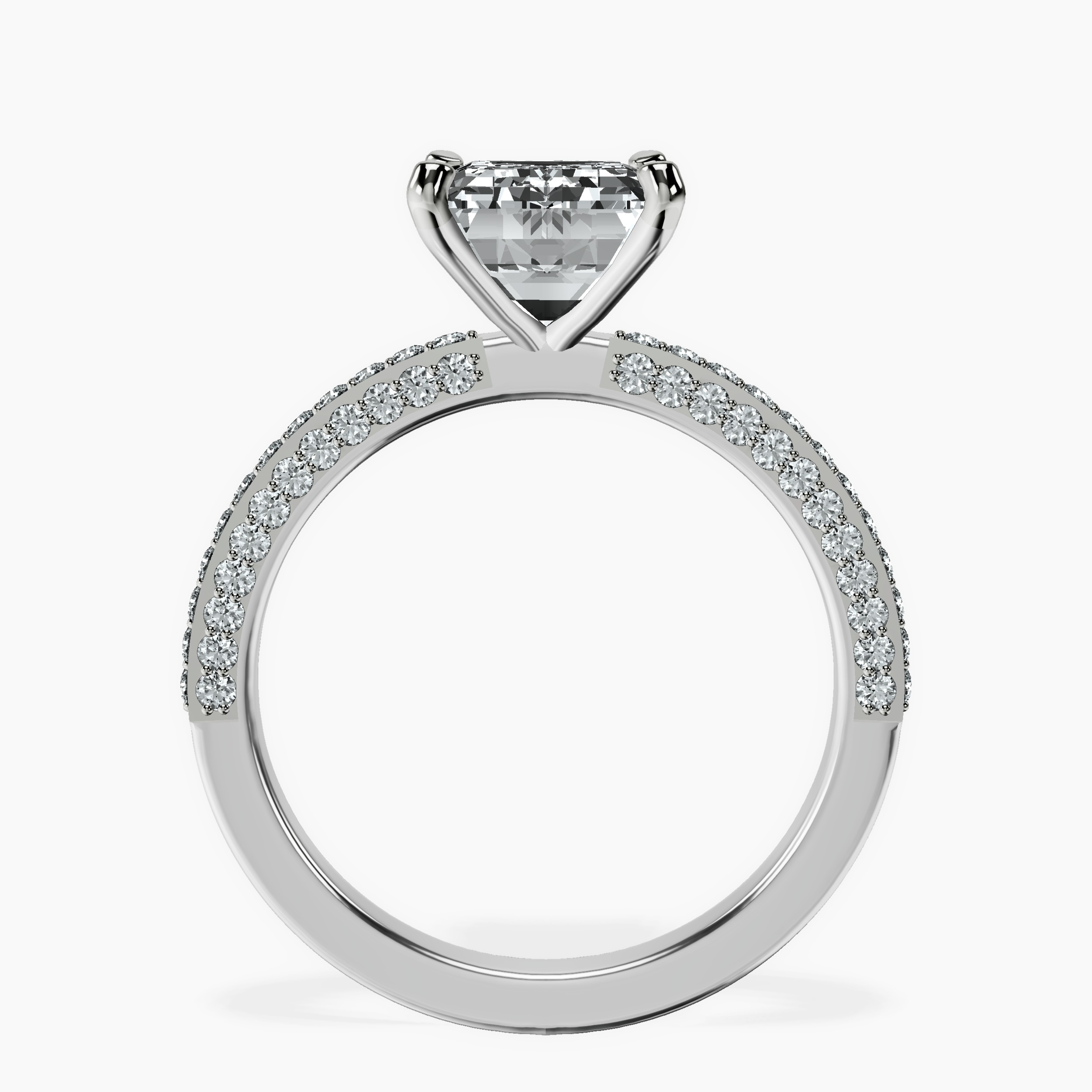 10kt White Gold Grace Micro pavé Eternity Lab Diamond Ring side right image one