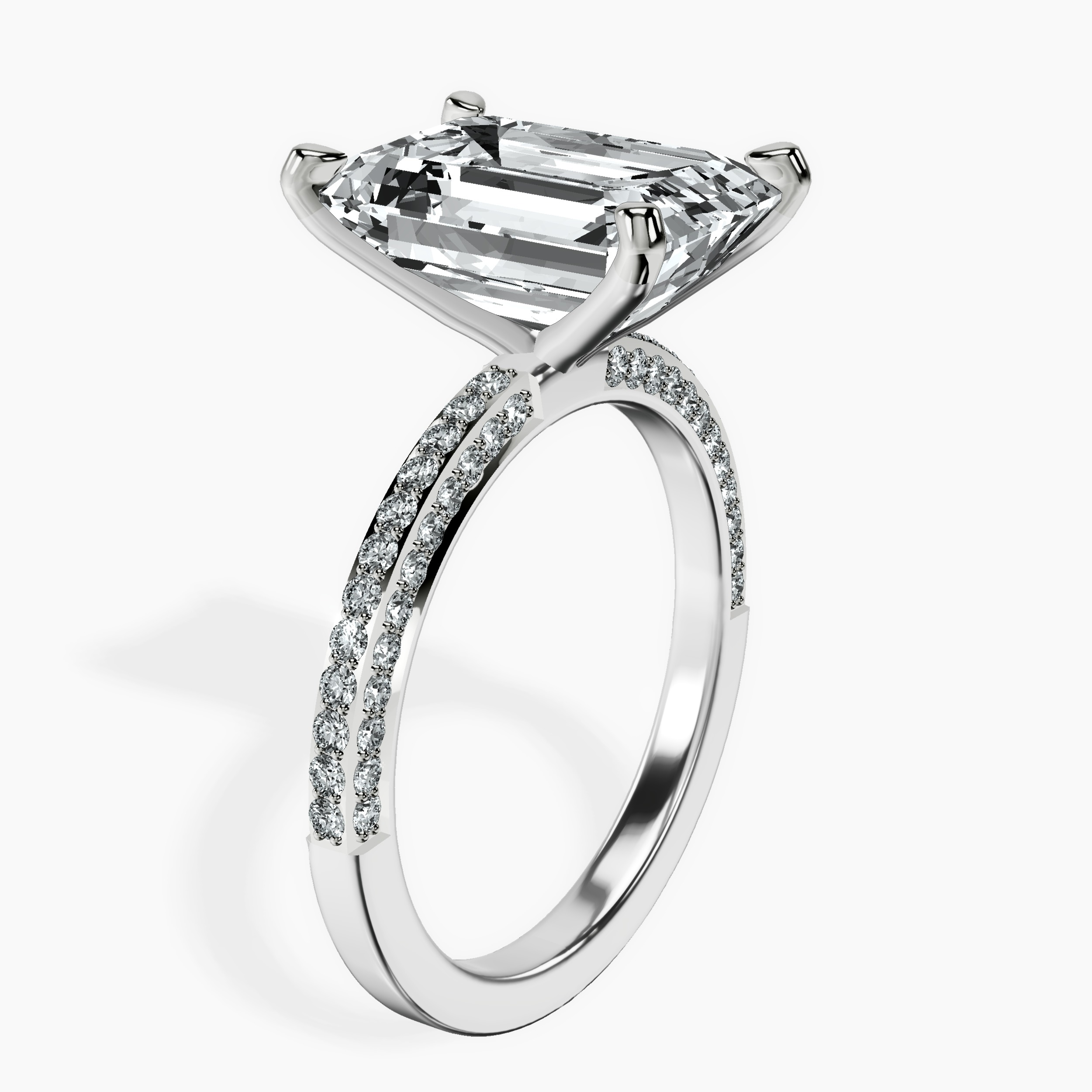 Platinum Grace Micro pavé Eternity Lab Diamond Ring standing product image one