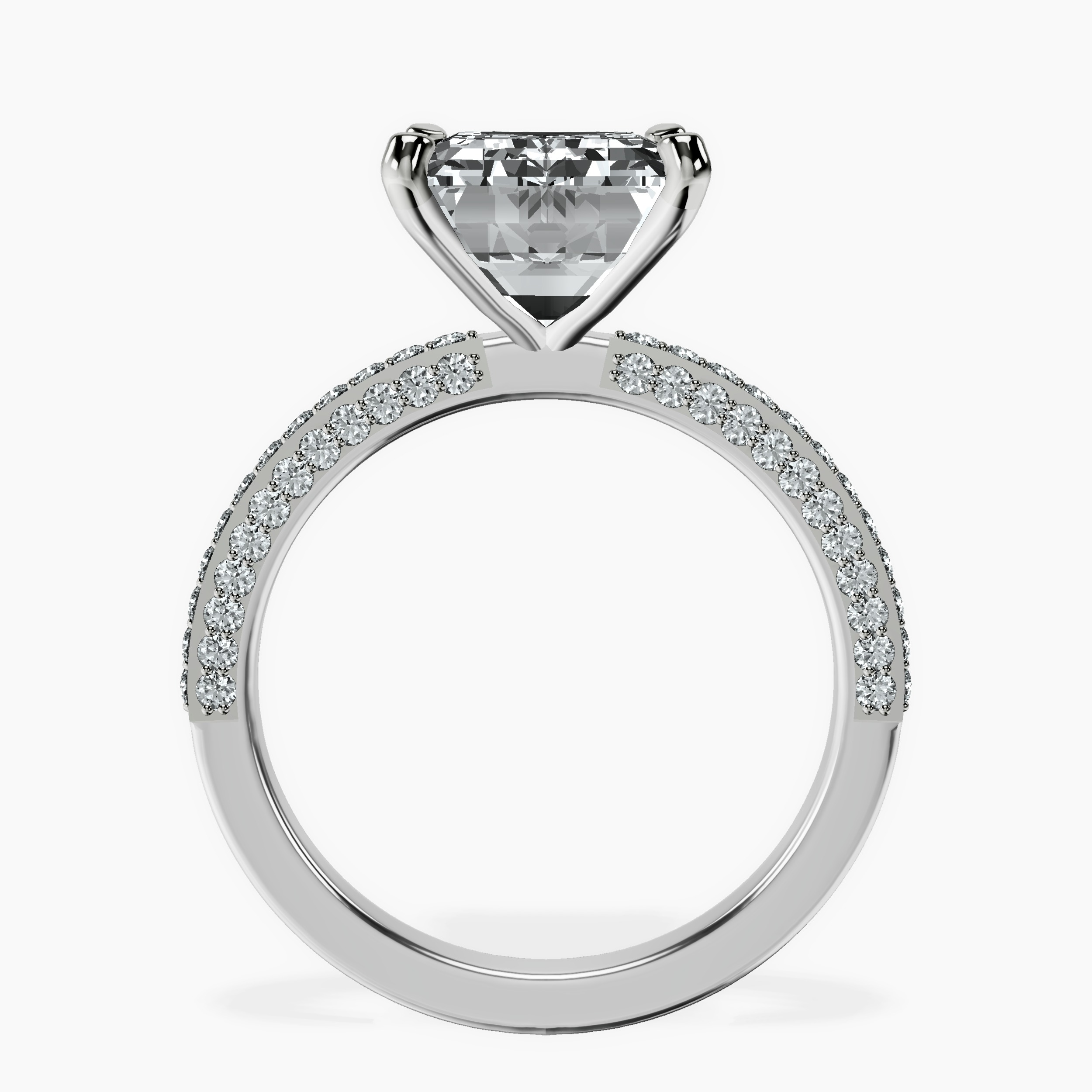 Platinum Grace Micro pavé Eternity Lab Diamond Ring side right image one
