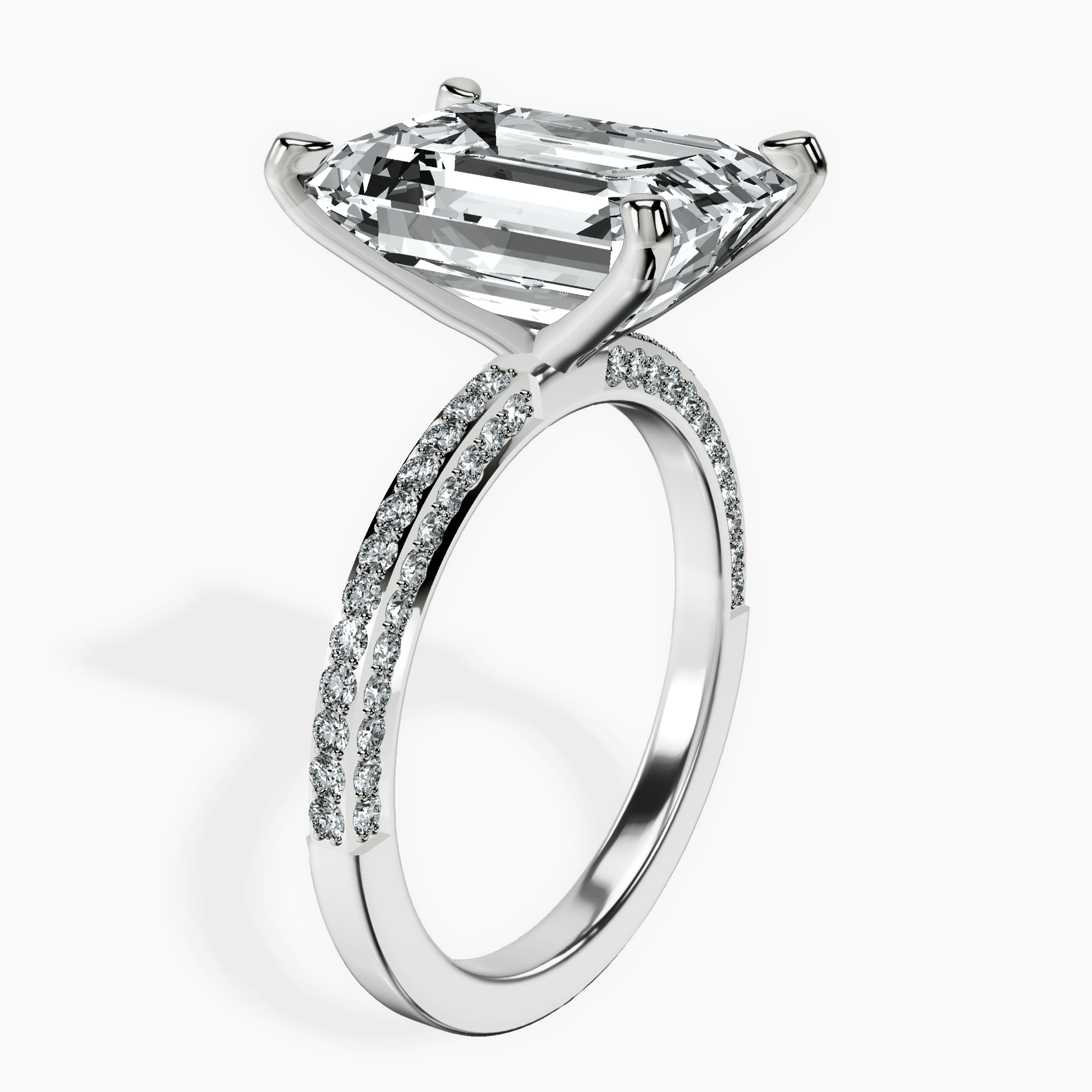 10kt White Gold Grace Micro pavé Eternity Lab Diamond Ring standing product image one