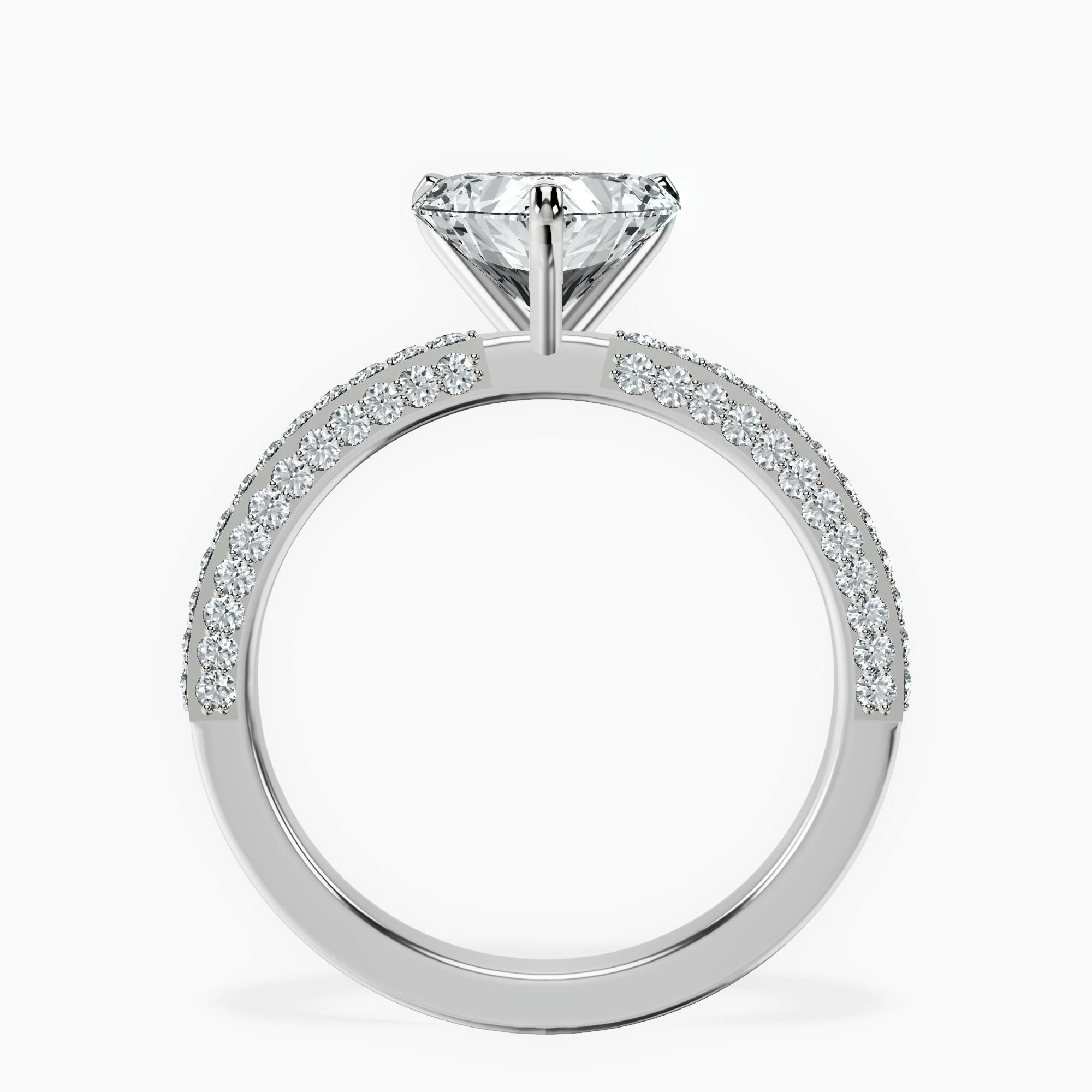 10kt White Gold Grace Micro pavé Eternity Lab Diamond Ring side right image one