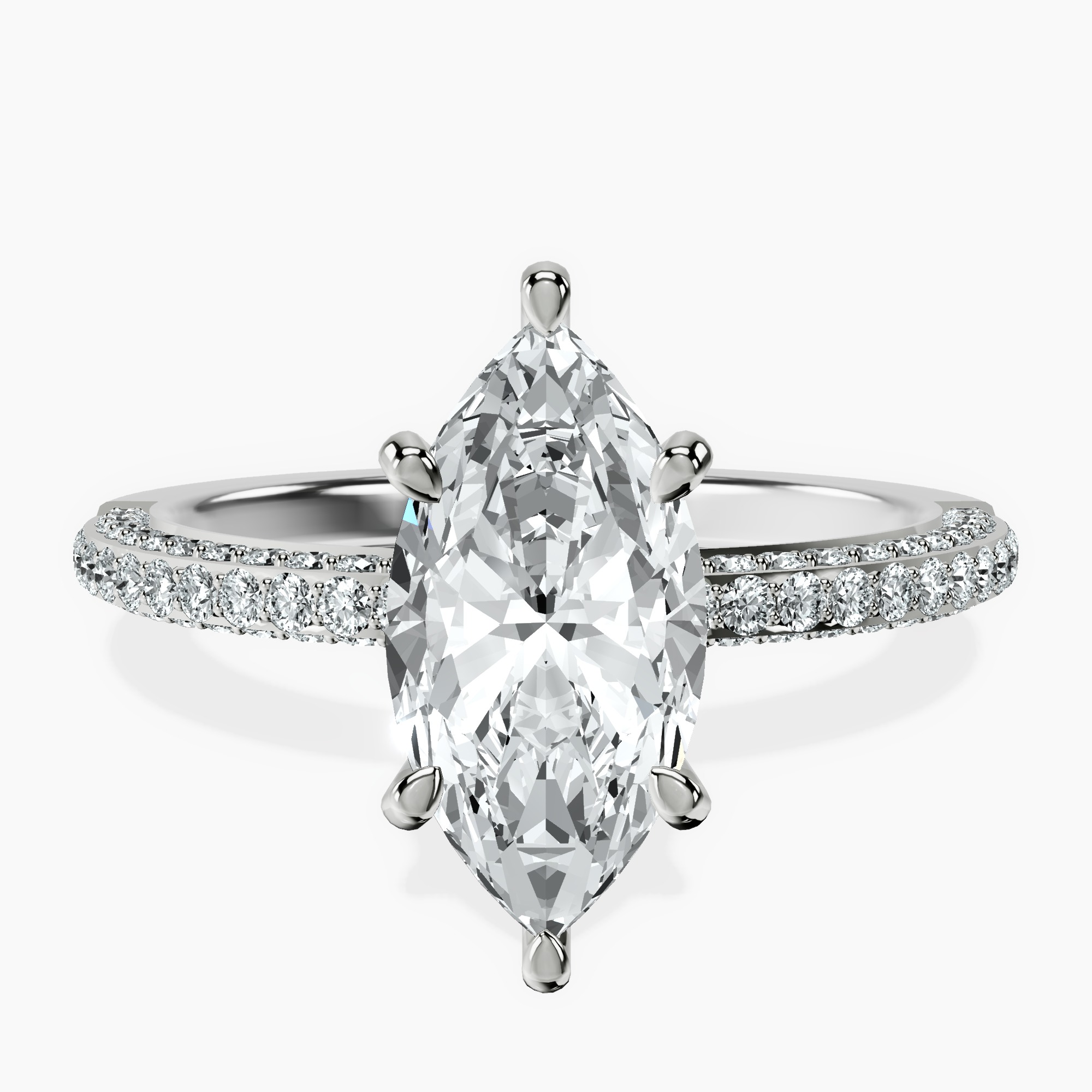 10kt White Gold Grace Micro pavé Eternity Lab Diamond Ring rtr top