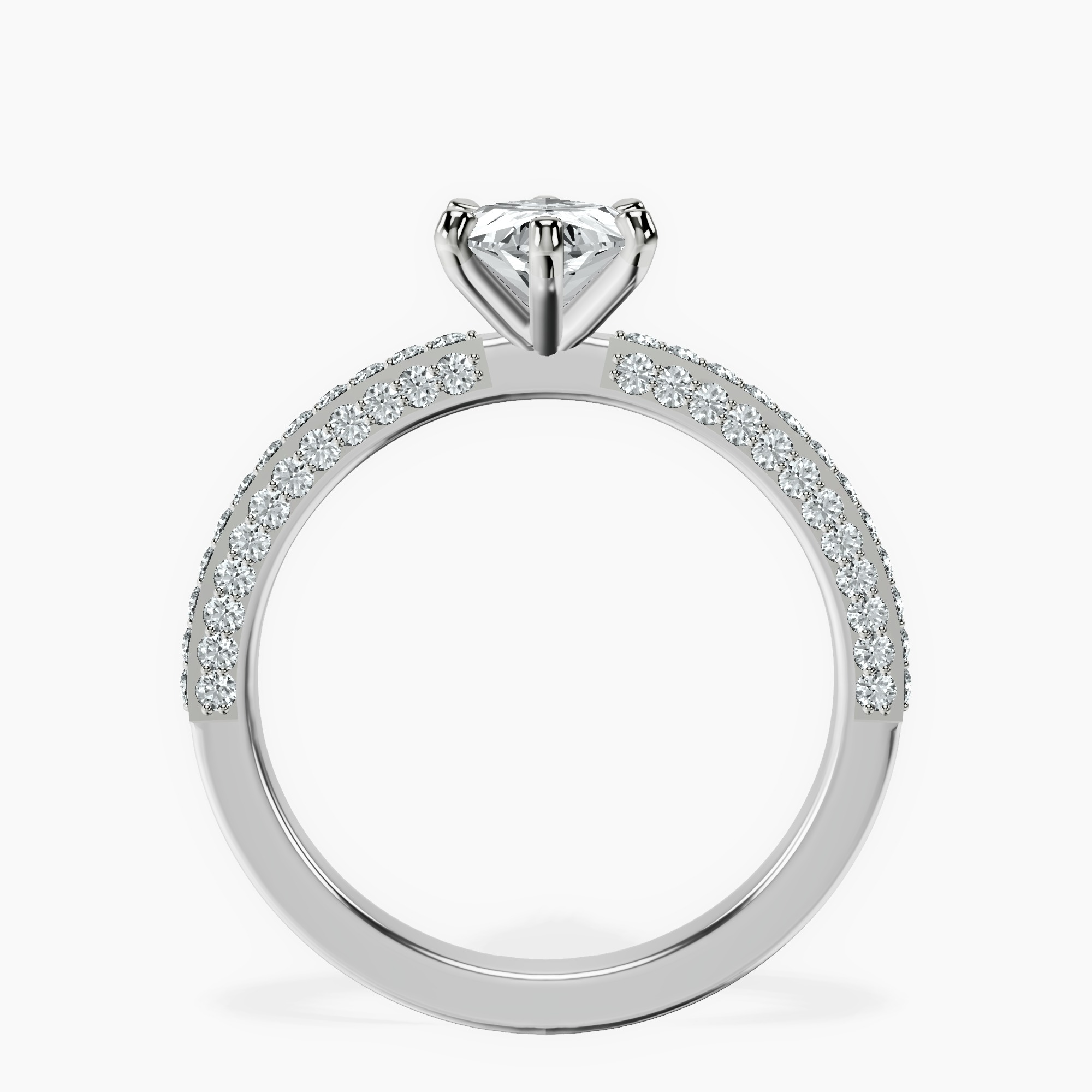 10kt White Gold Grace Micro pavé Eternity Lab Diamond Ring side right image one