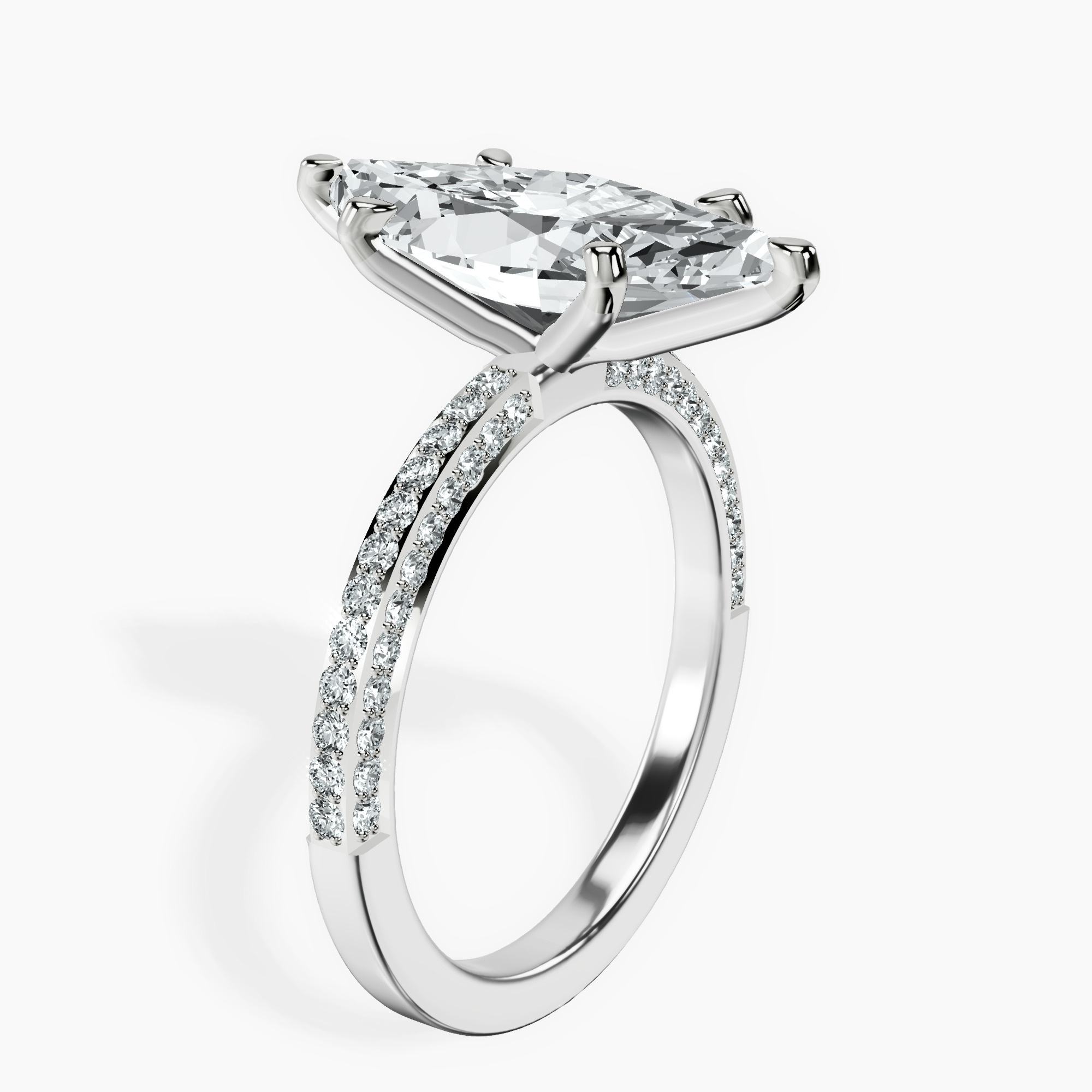 Platinum Grace Micro pavé Eternity Lab Diamond Ring standing product image one