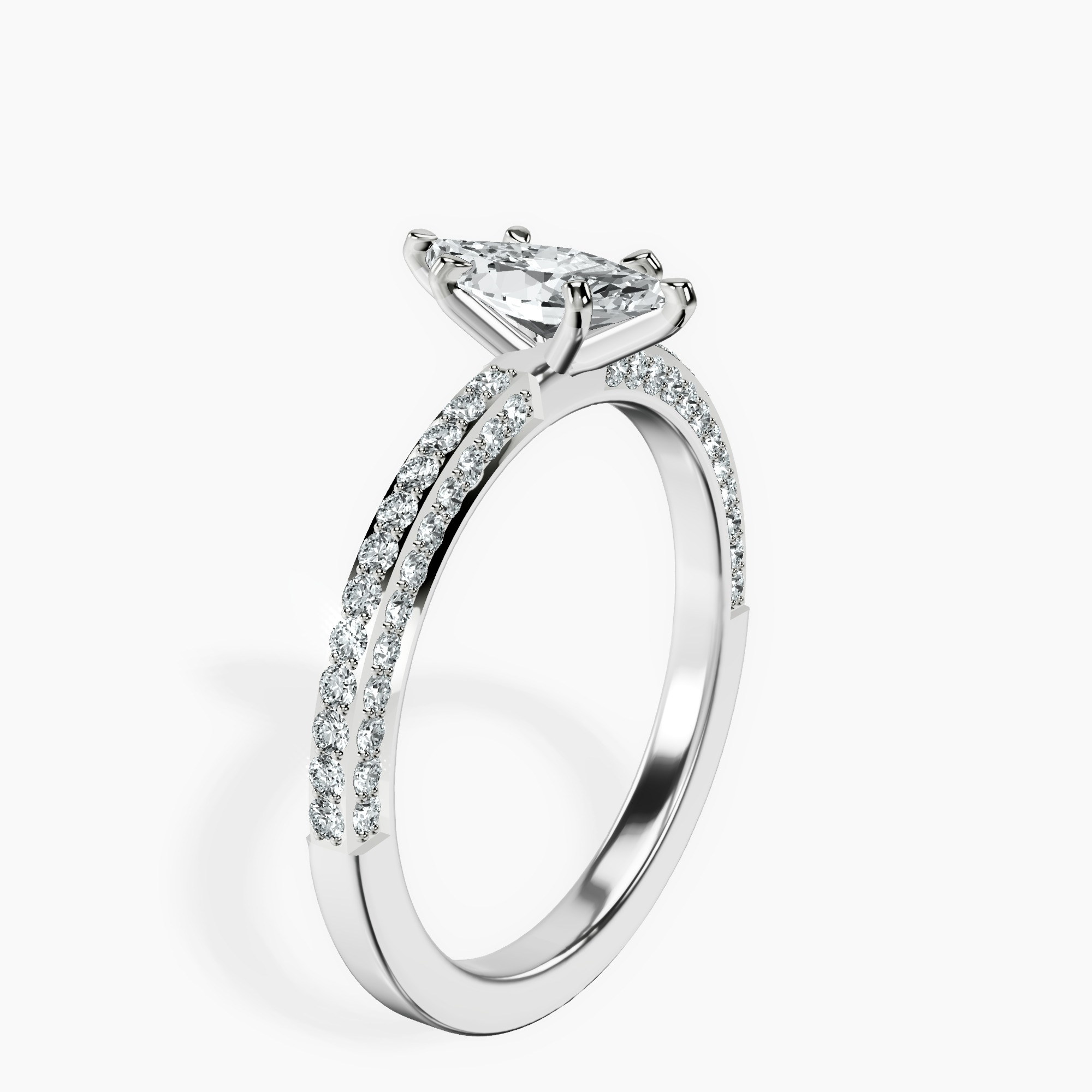 Platinum Grace Micro pavé Eternity Lab Diamond Ring standing product image one