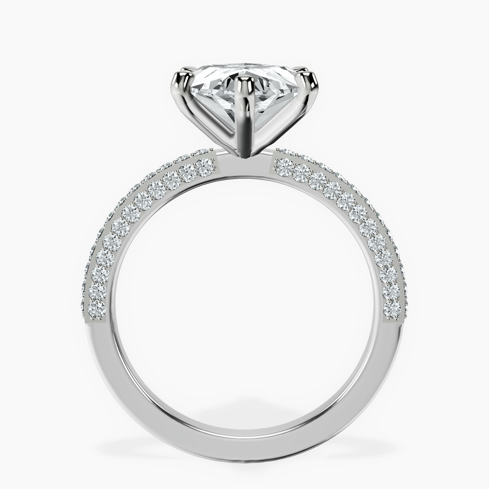 14kt White Gold Grace Micro pavé Eternity Lab Diamond Ring side right image one