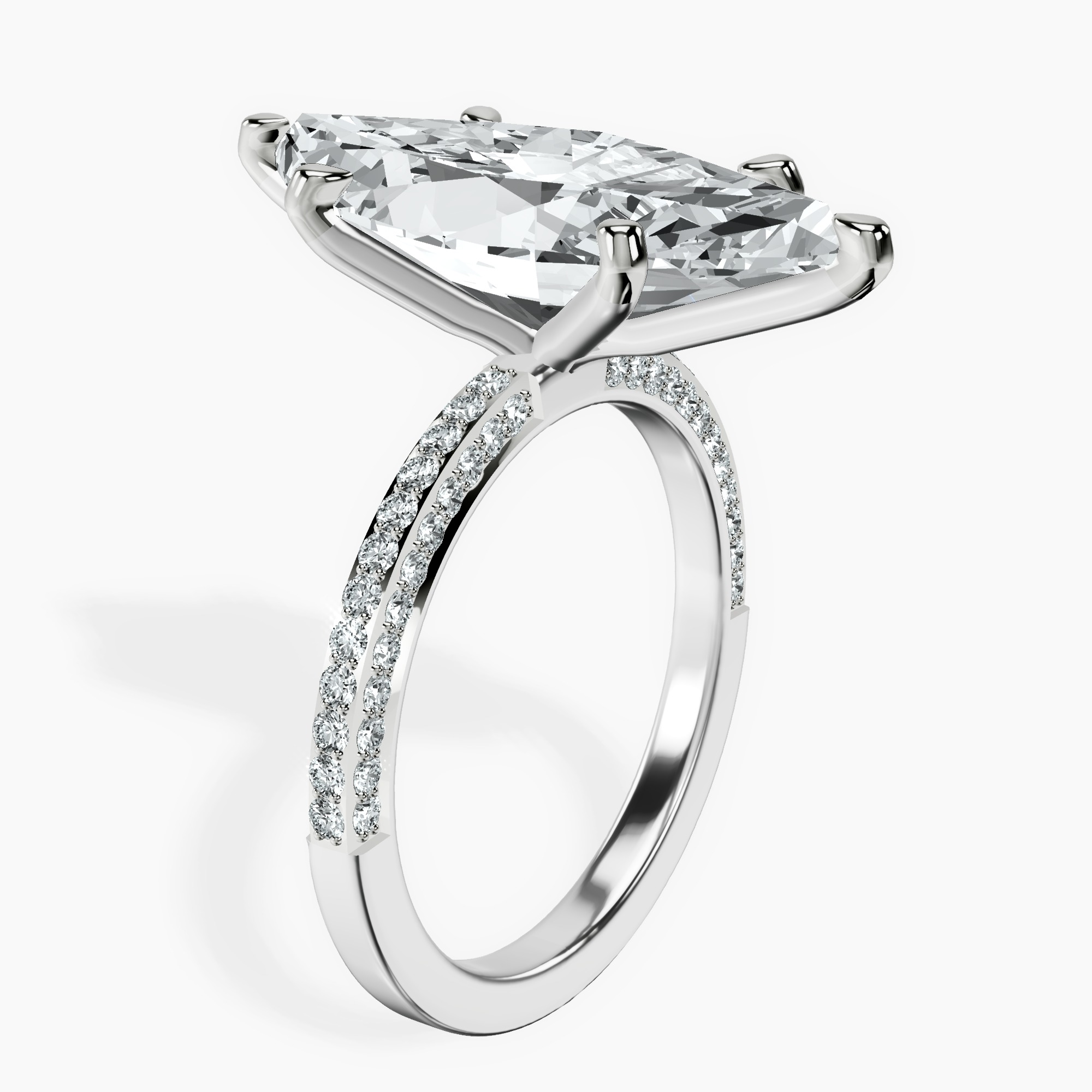 14kt White Gold Grace Micro pavé Eternity Lab Diamond Ring standing product image one