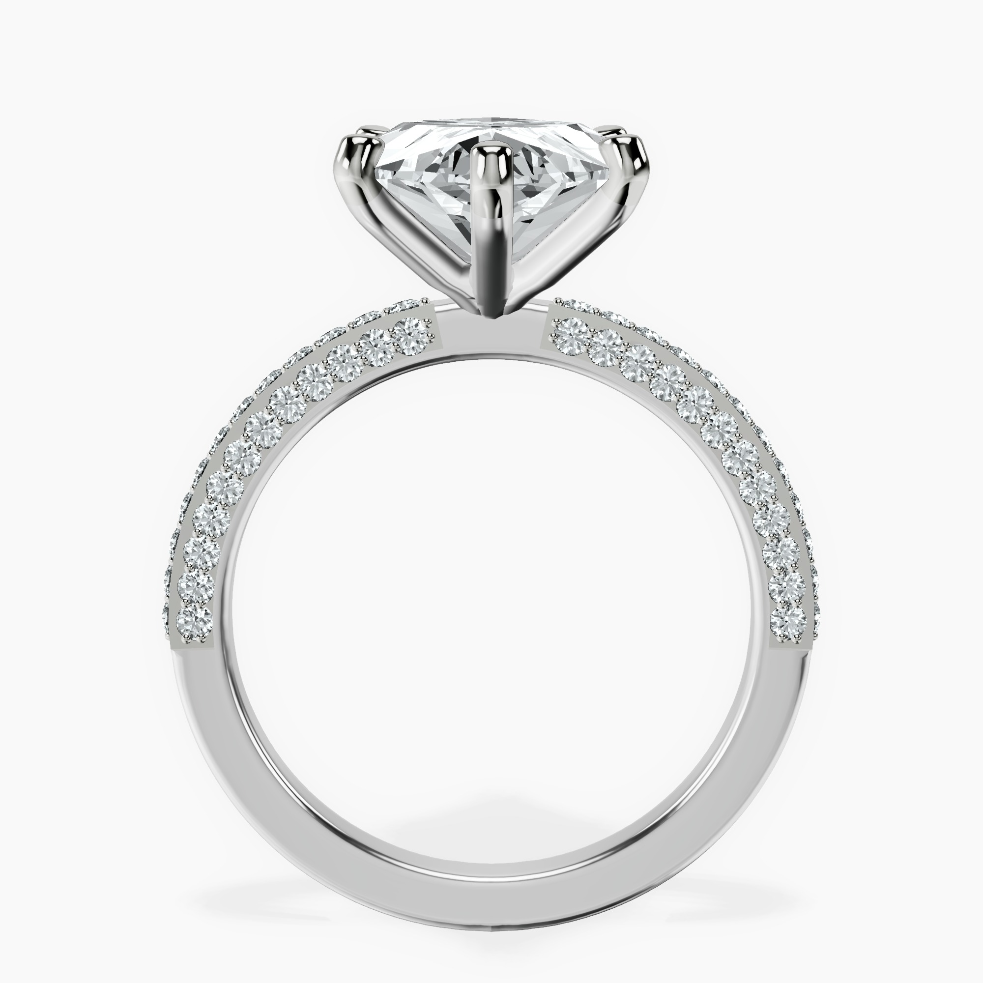 14kt White Gold Grace Micro pavé Eternity Lab Diamond Ring side right image one