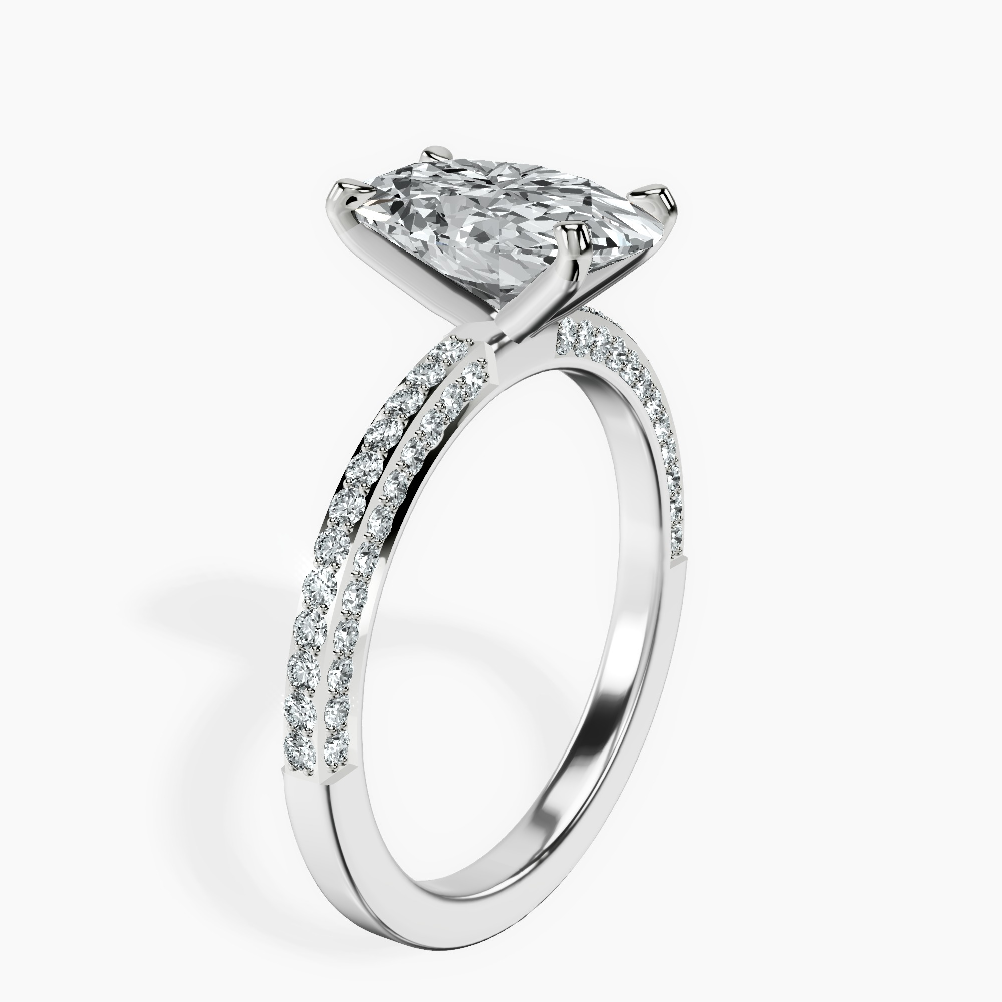 2.40 ct. oval Grace pavé Eternity Ring in 14kt white gold standing product image one
