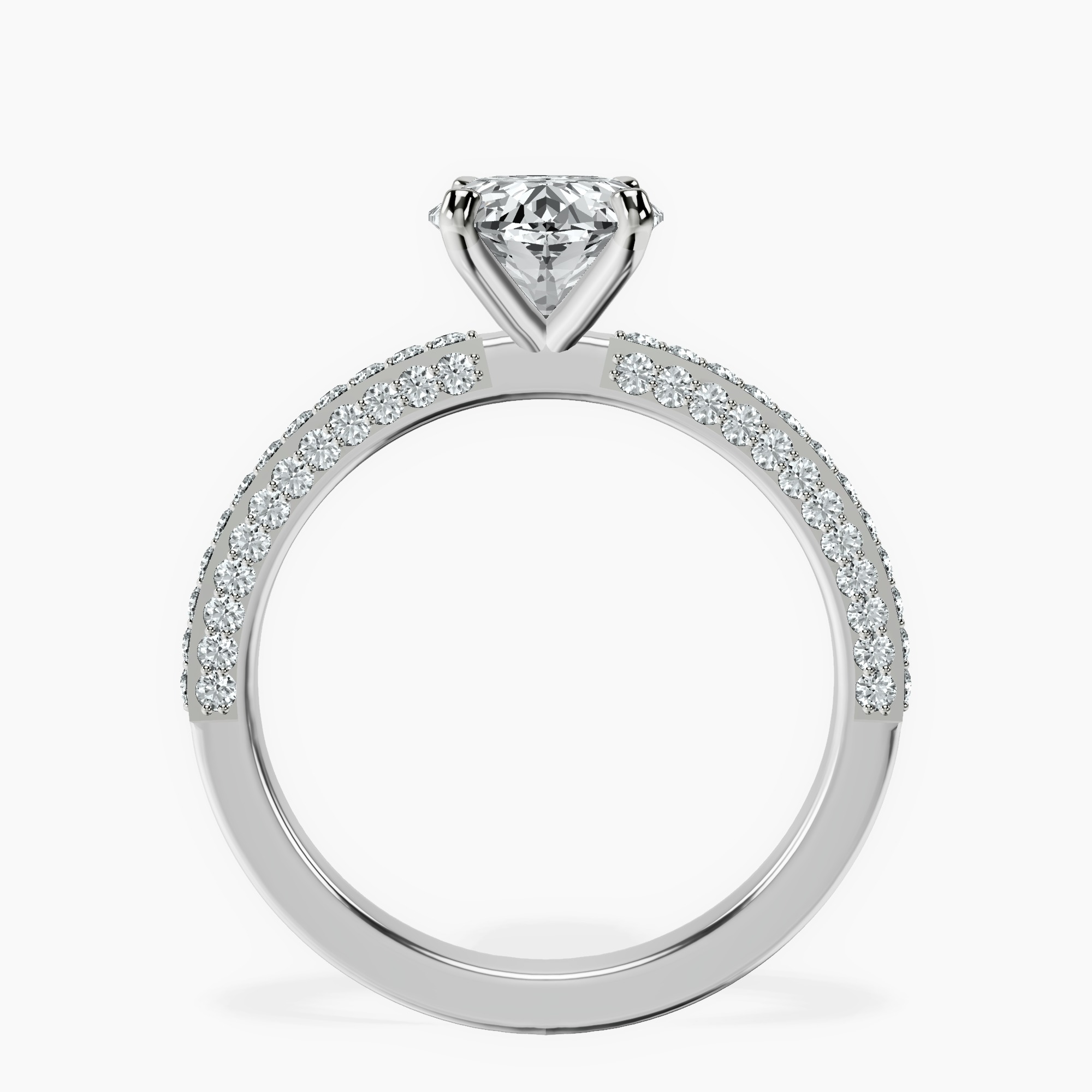2.40 ct. oval Grace pavé Eternity Ring in 14kt white gold side right image one