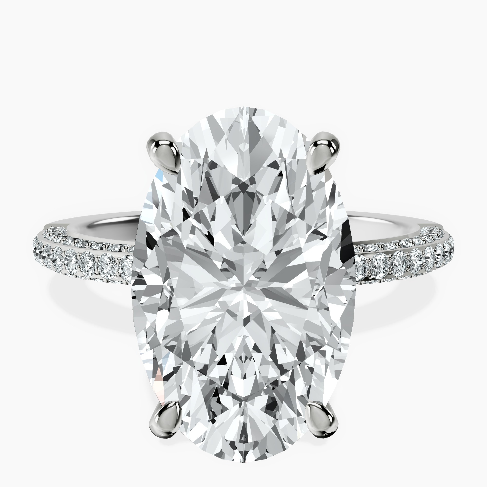 10kt White Gold Grace Micro pavé Eternity Lab Diamond Ring front image
