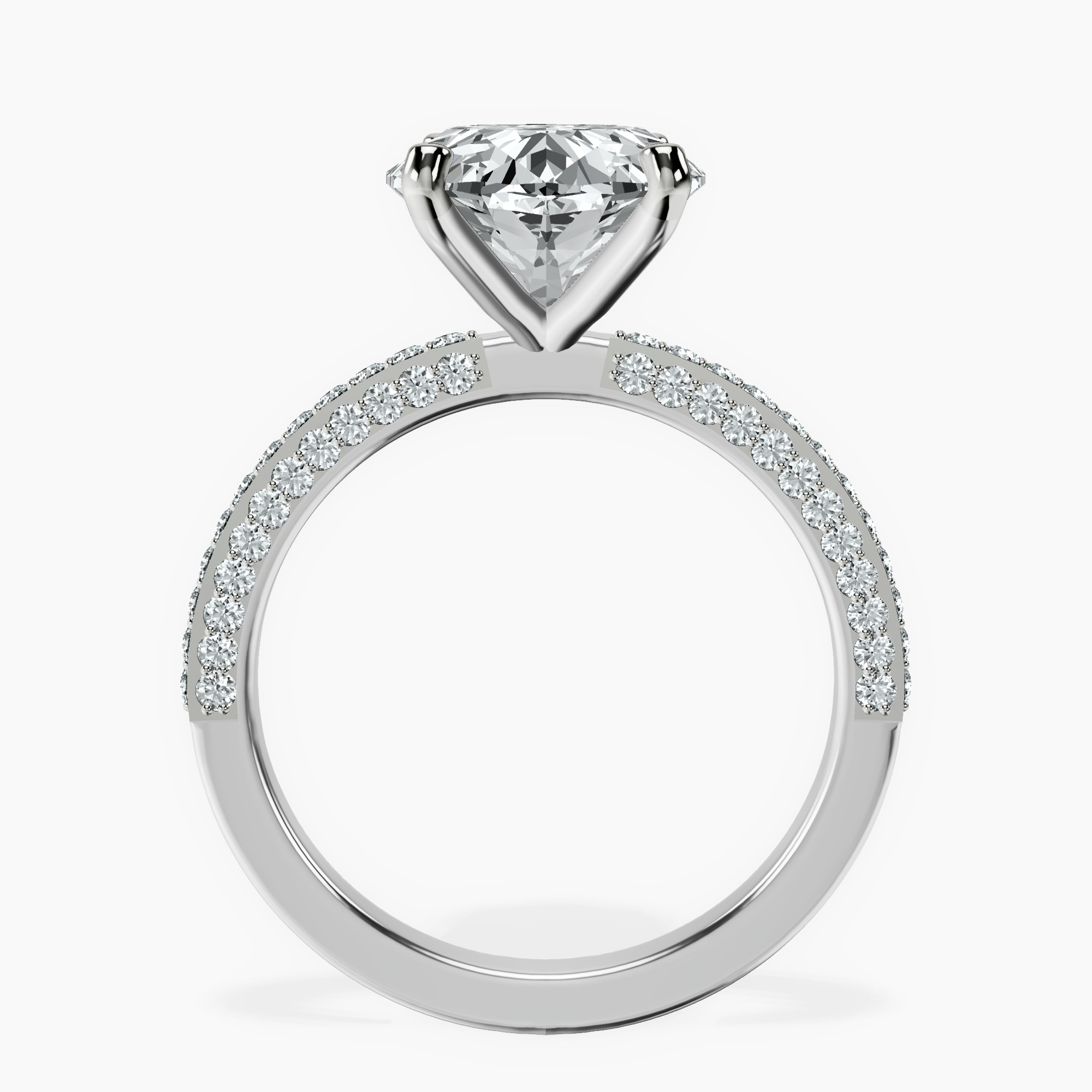 10kt White Gold Grace Micro pavé Eternity Lab Diamond Ring side right image one