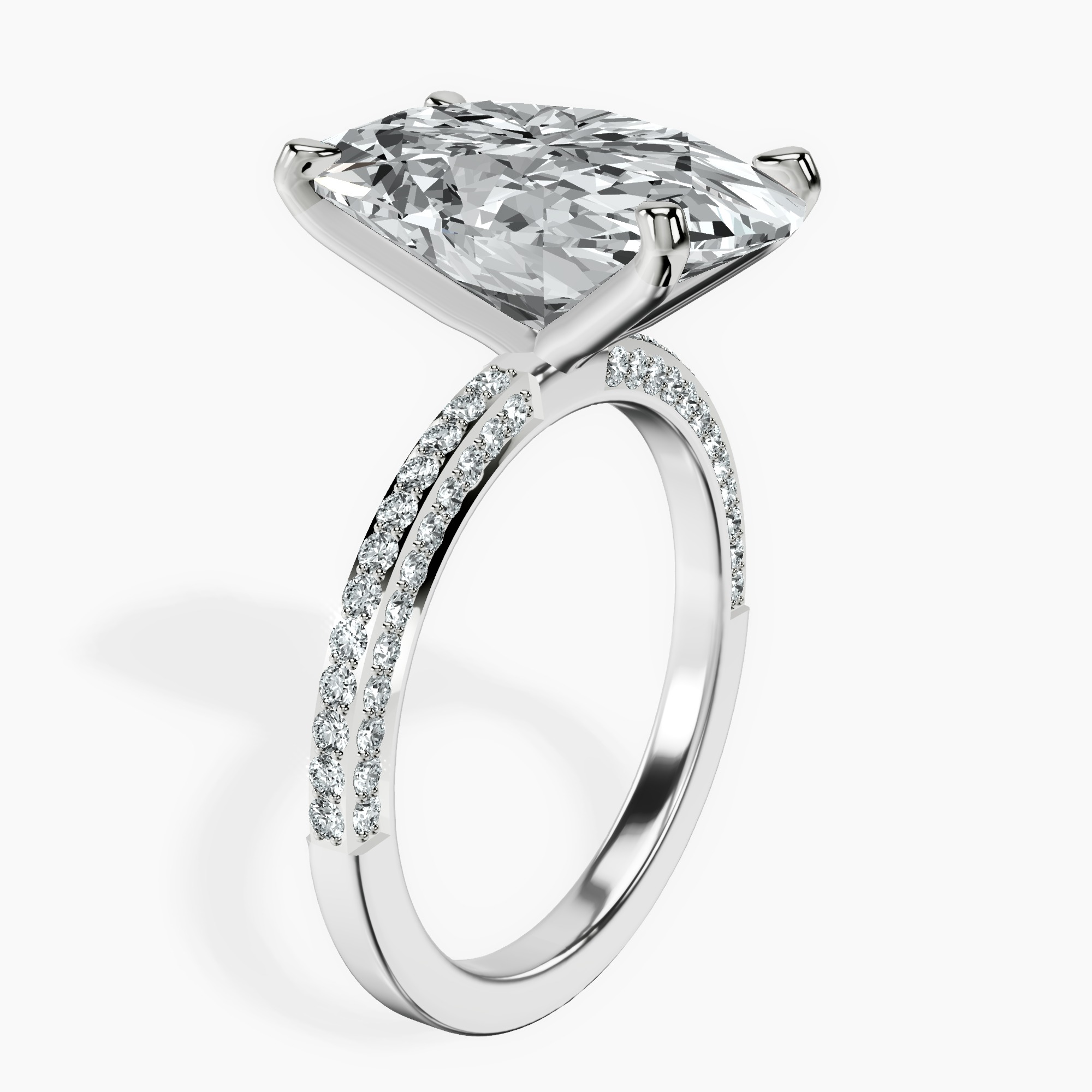 18kt White Gold Grace Micro pavé Eternity Lab Diamond Ring standing product image one