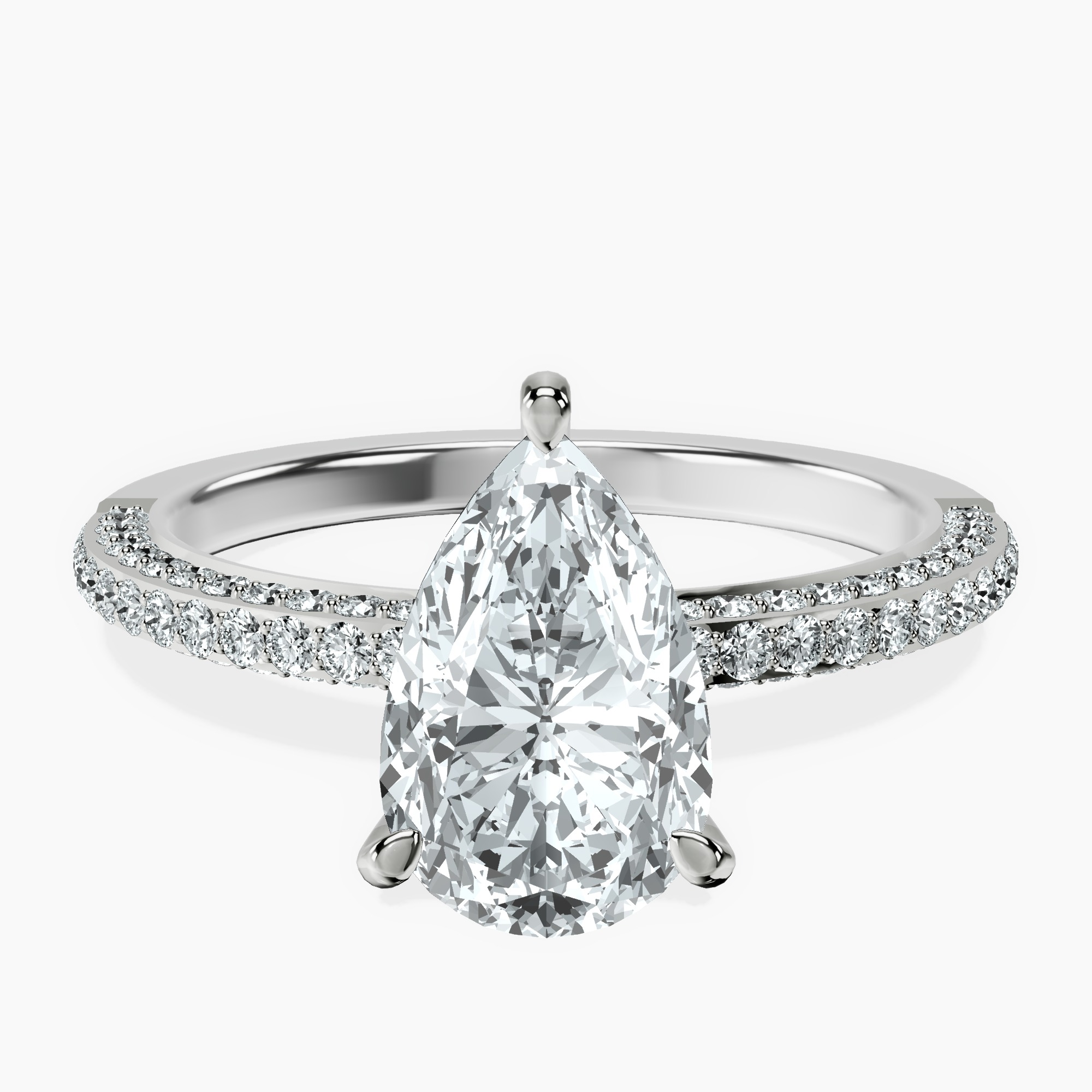 10kt White Gold Grace Micro pavé Eternity Lab Diamond Ring rtr top