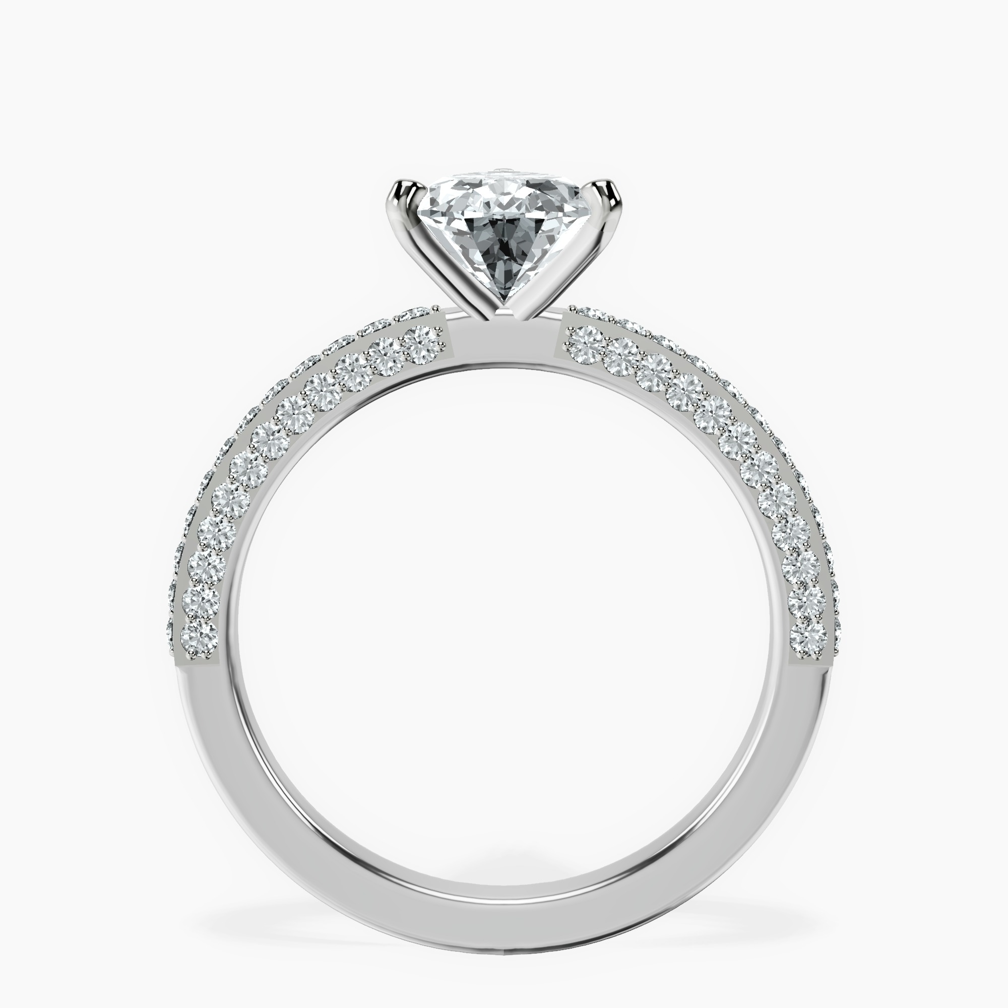 10kt White Gold Grace Micro pavé Eternity Lab Diamond Ring side right image one