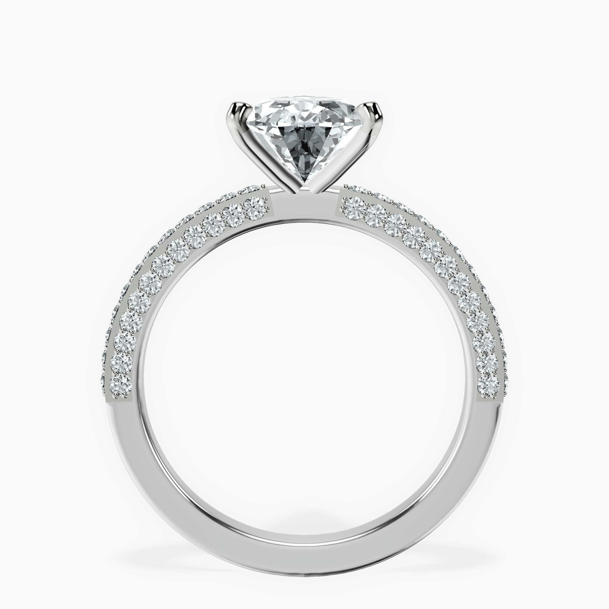 Platinum Grace Micro pavé Eternity Lab Diamond Ring side right image one