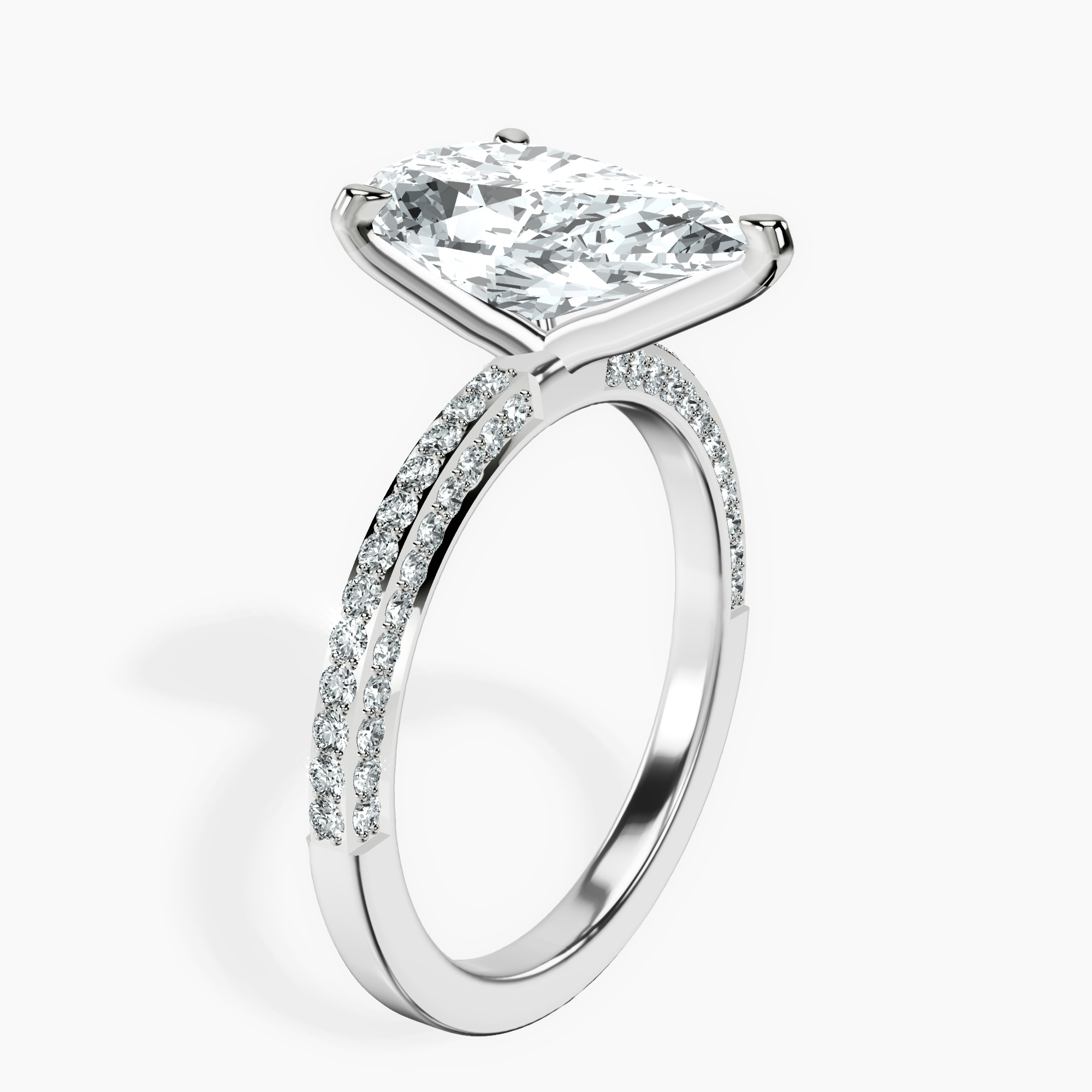 14kt White Gold Grace Micro pavé Eternity Lab Diamond Ring standing product image one
