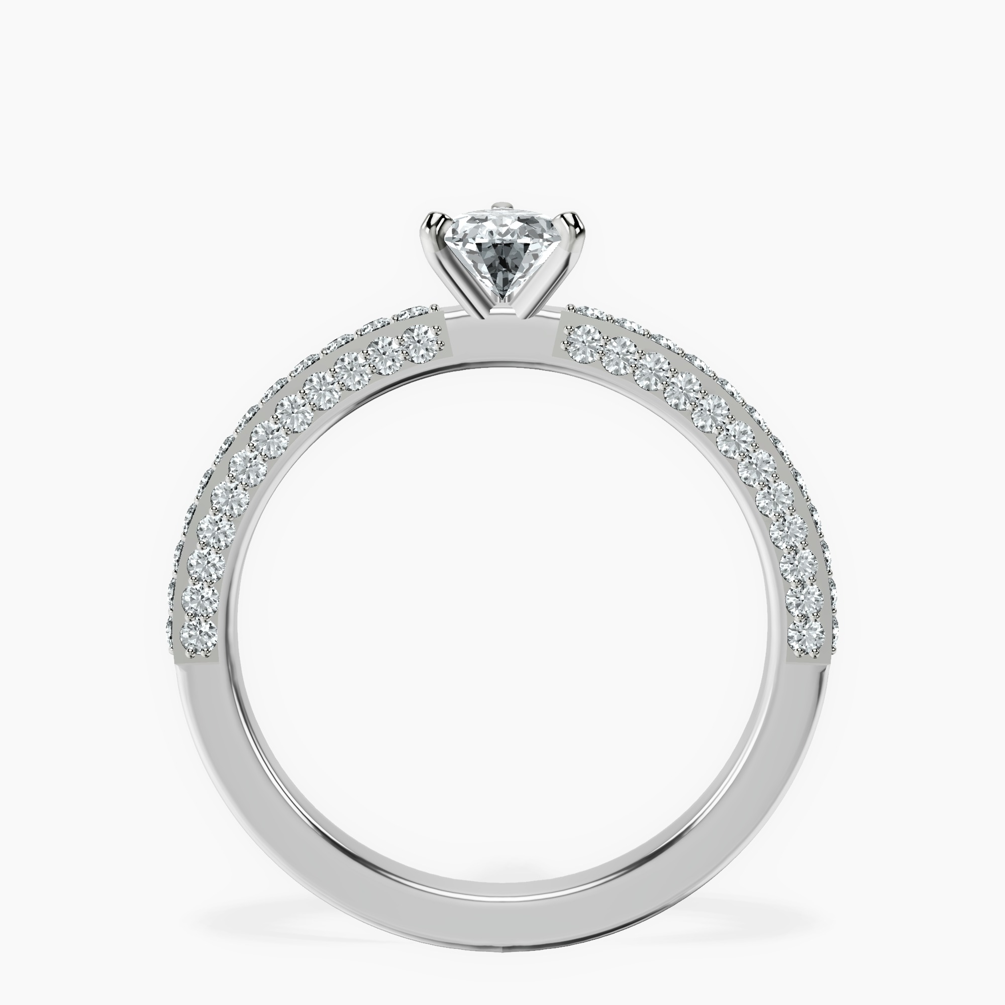 Platinum Grace Micro pavé Eternity Lab Diamond Ring side right image one