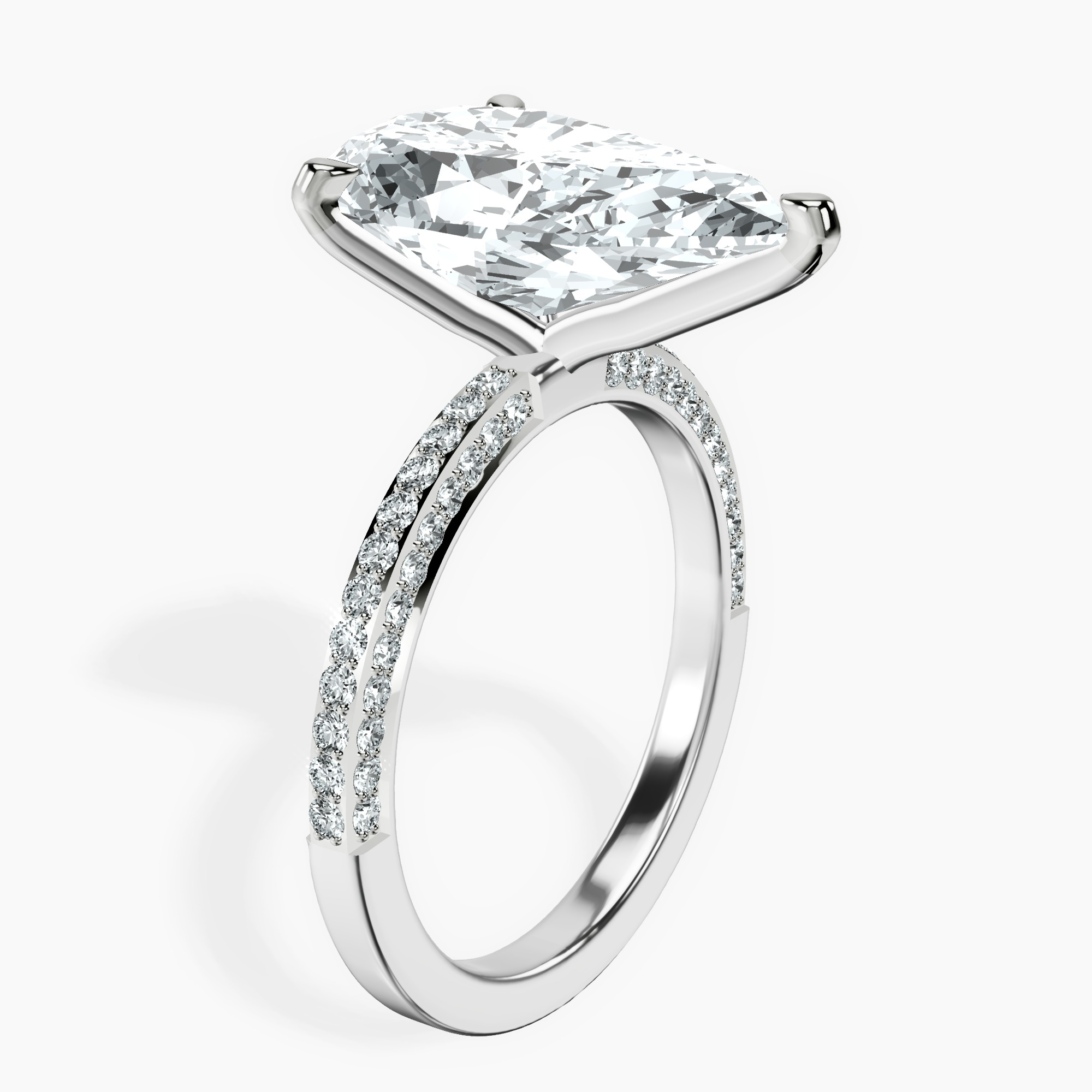 14kt White Gold Grace Micro pavé Eternity Lab Diamond Ring standing product image one